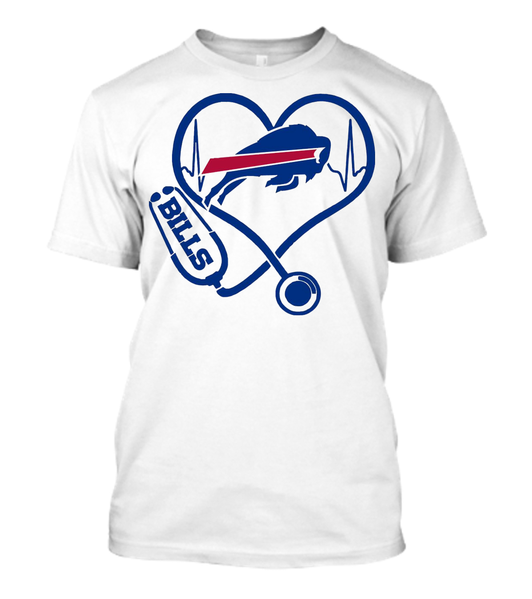 Buffalo Bills Stethoscope Heartbeat T-Shirt