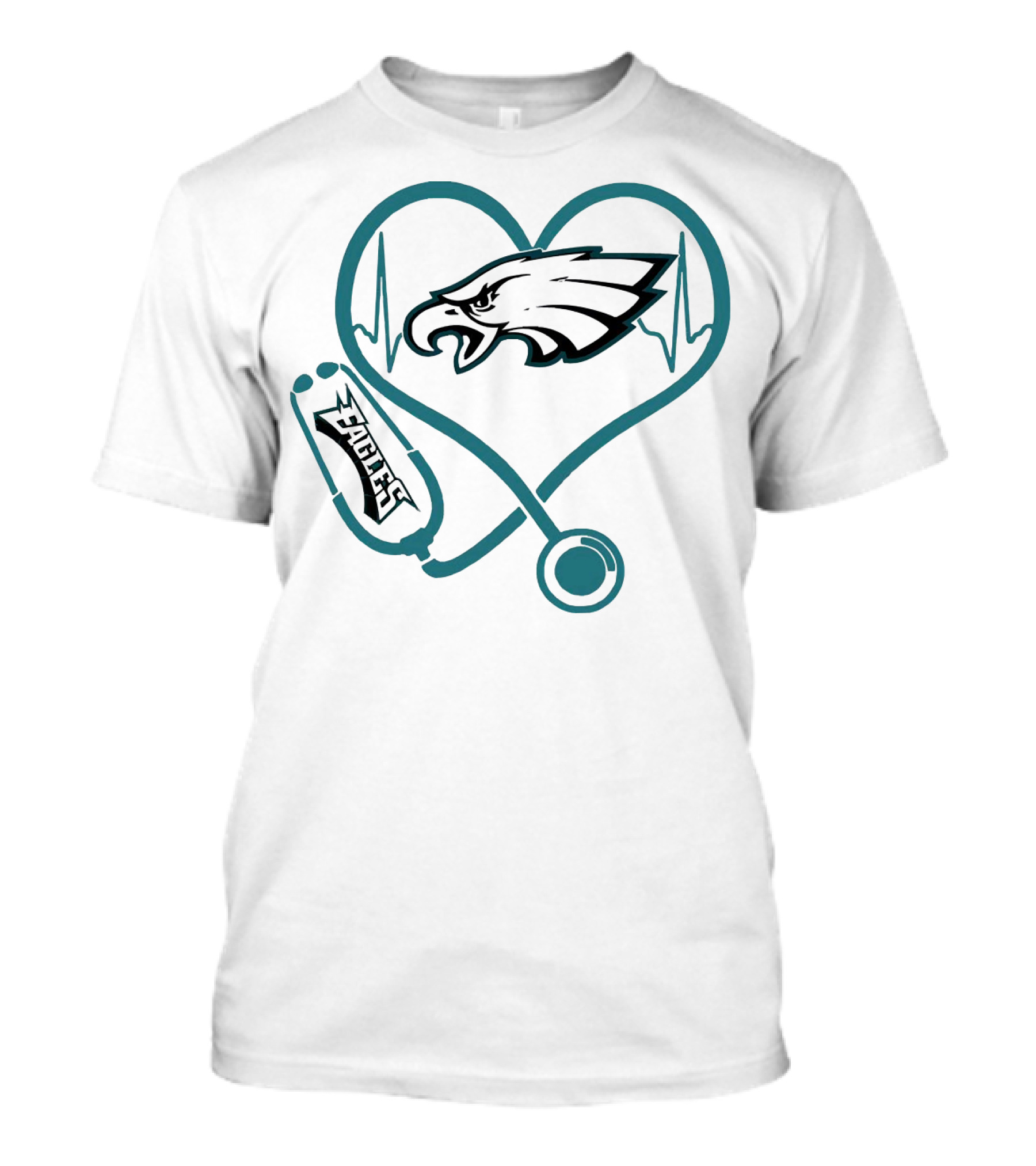 Stethoscopes Heartbeat Philadelphia Eagles T-Shirt