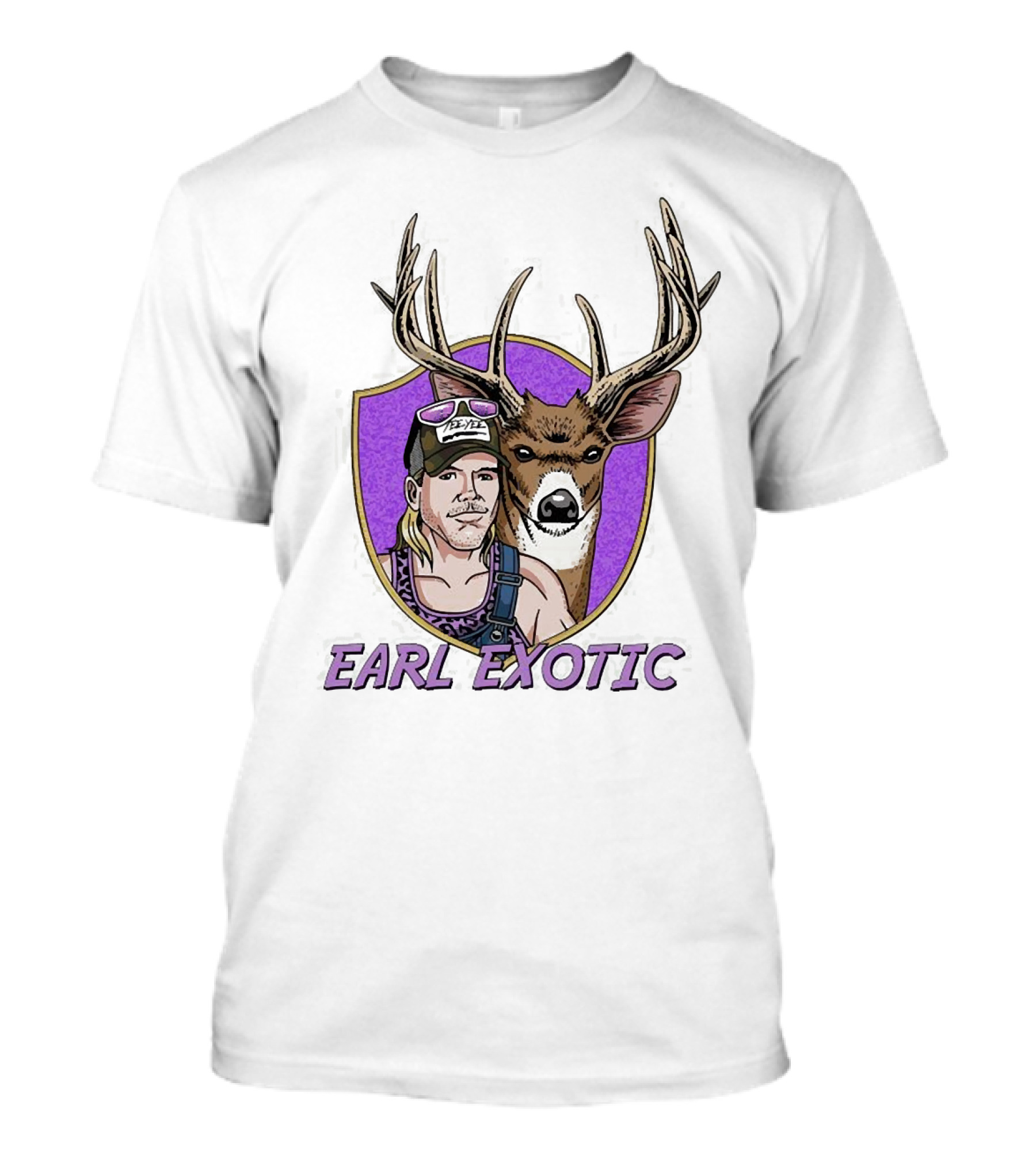Earl Exotic Deer Hunter With Sunglasses Mule Deer Antlers T-Shirt