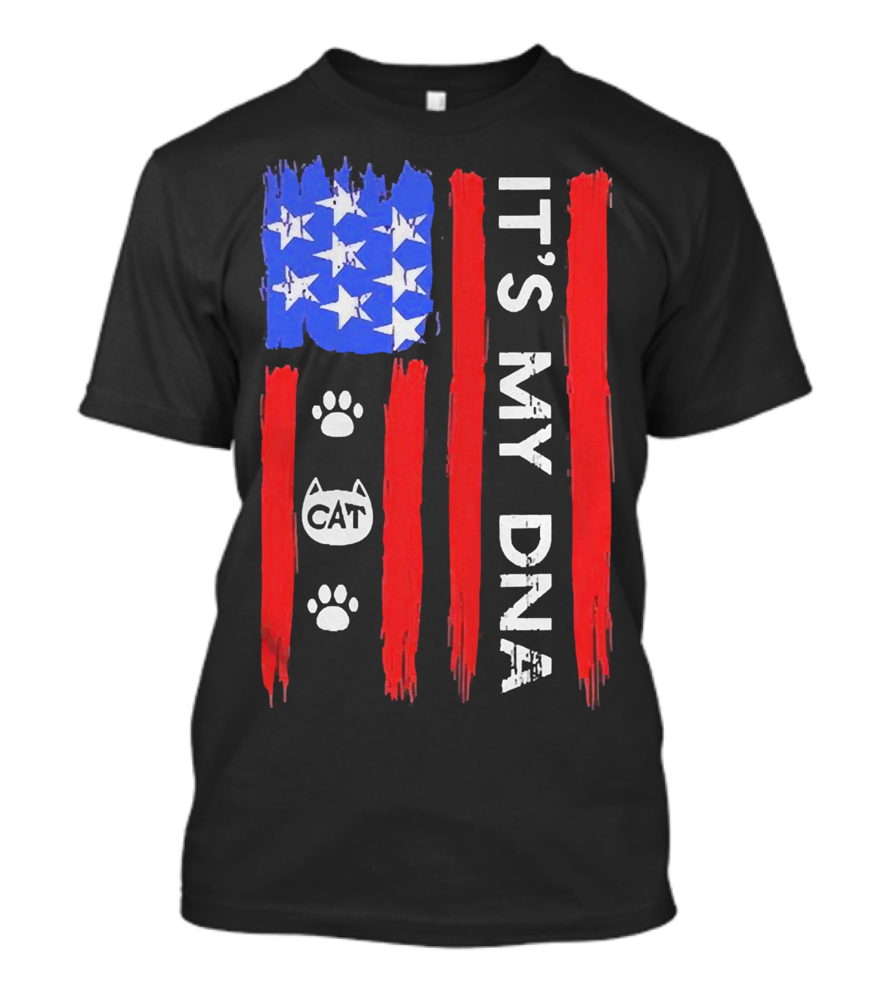 Independence Day It's My DNA Cat Paw American Flag T-Shirt