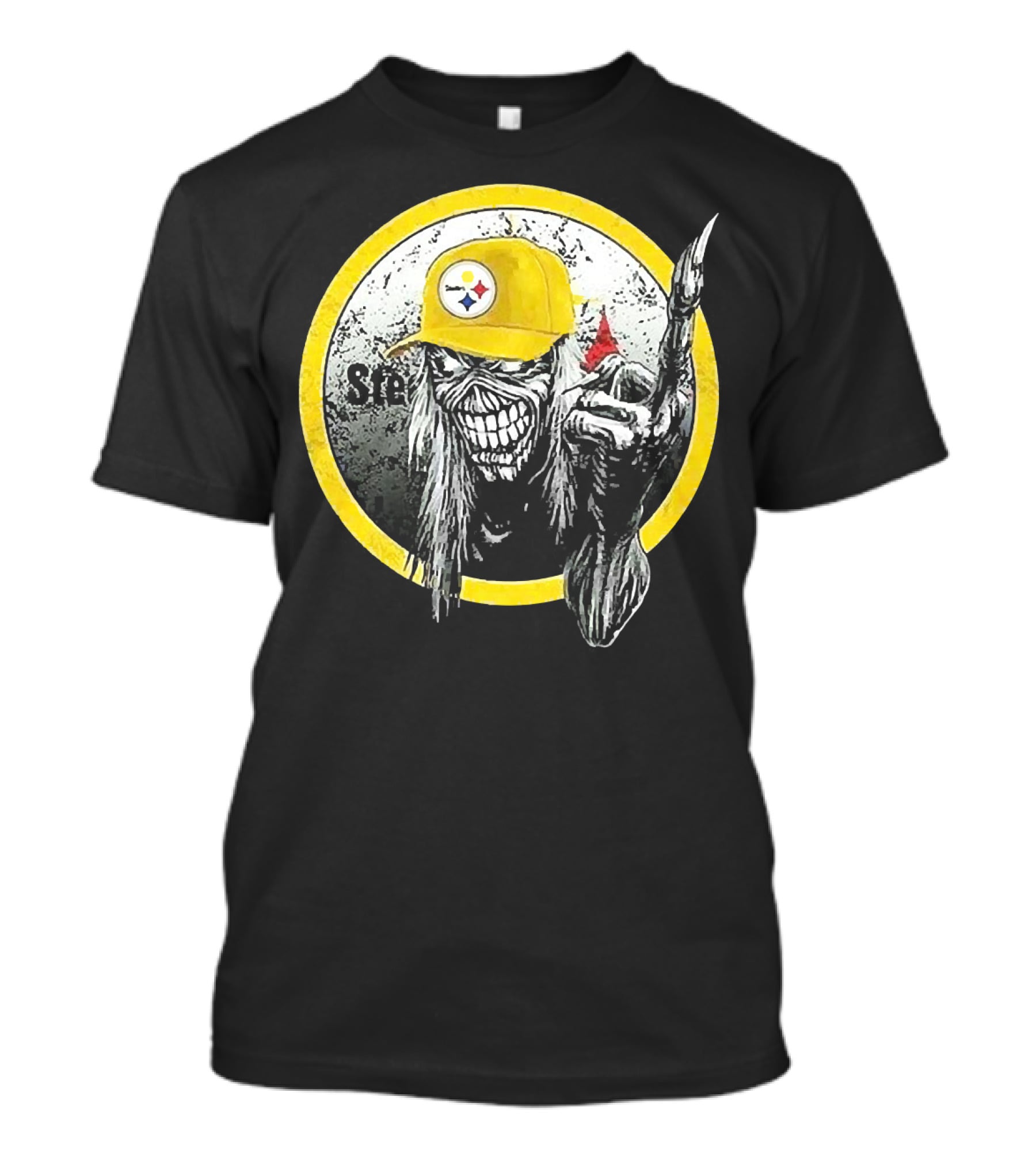 Pittsburgh Steelers Skull Fan T-Shirt
