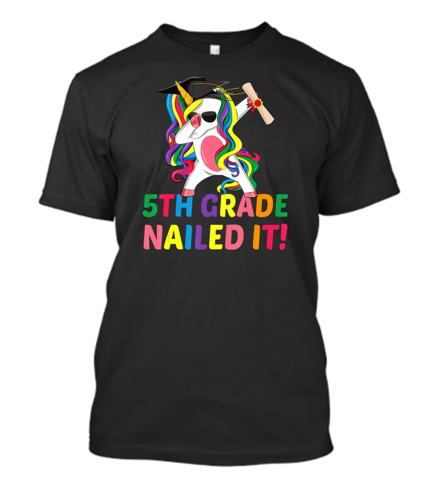 5th Grade Nailed It Dabbing Unicorn Graduation Girls Boys T-Shirt