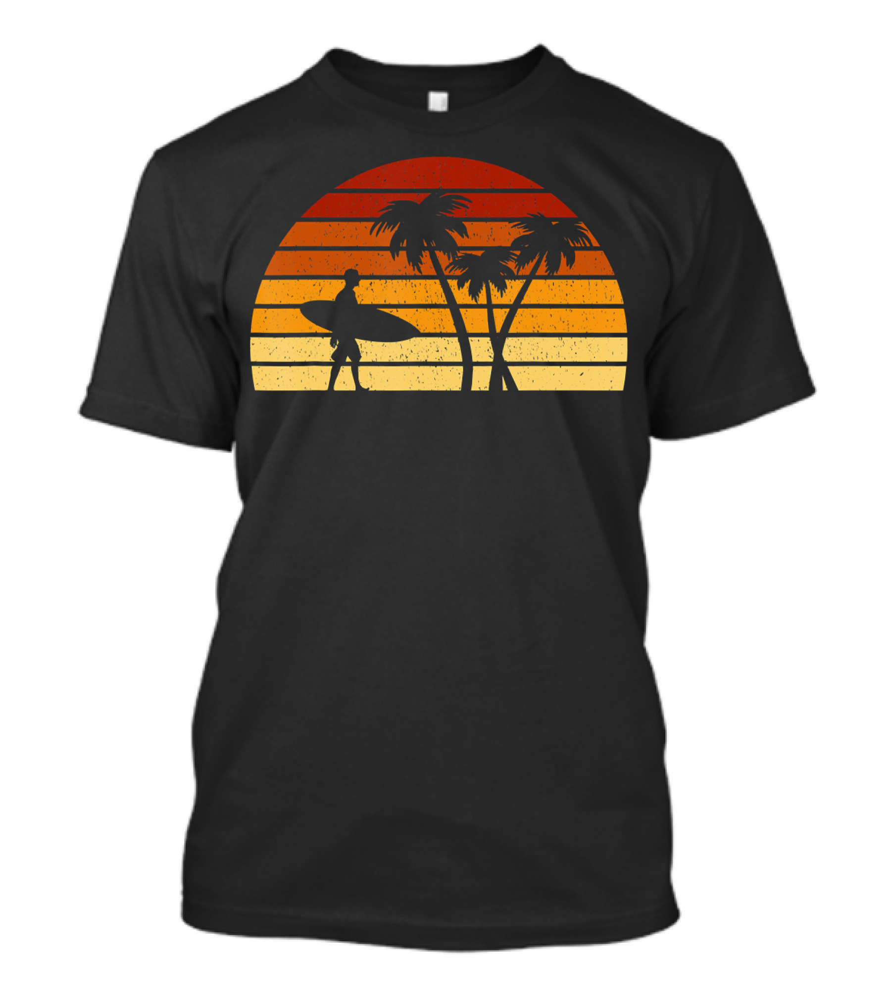Vintage Sunset Surfing Palm T-Shirt