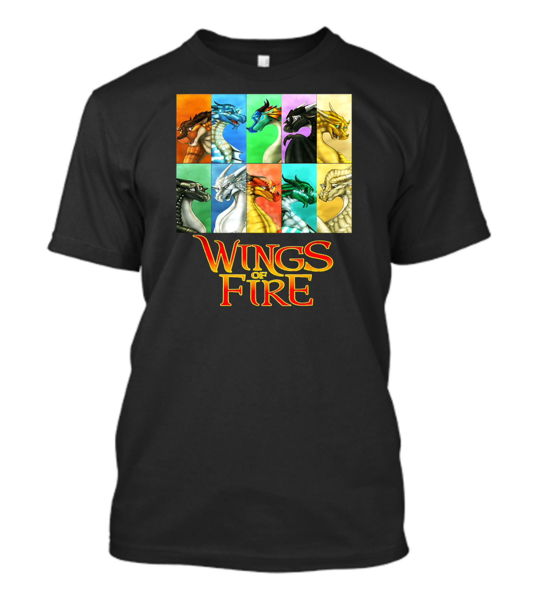 Wings Of Fire Nine Dragonets Colorful Panel T-Shirt