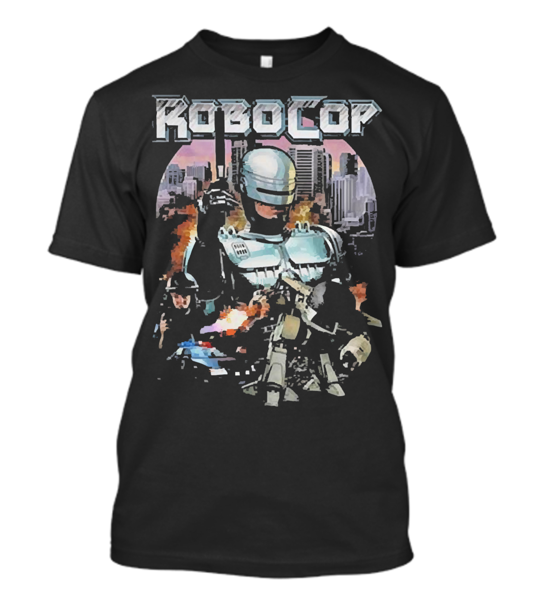 Robocop Explosive Urban Justice Scene T-Shirt