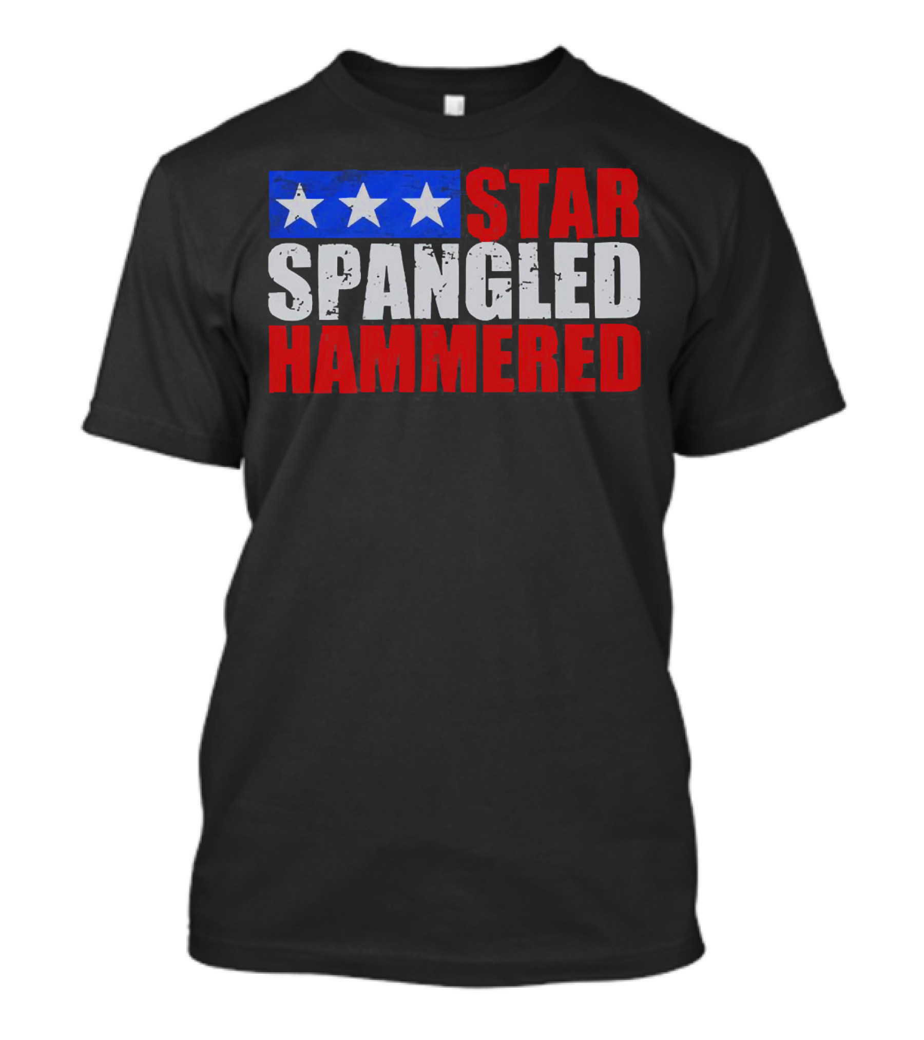 Star Spangled Hammered USA Patriotic Festival Party Wear T-Shirt