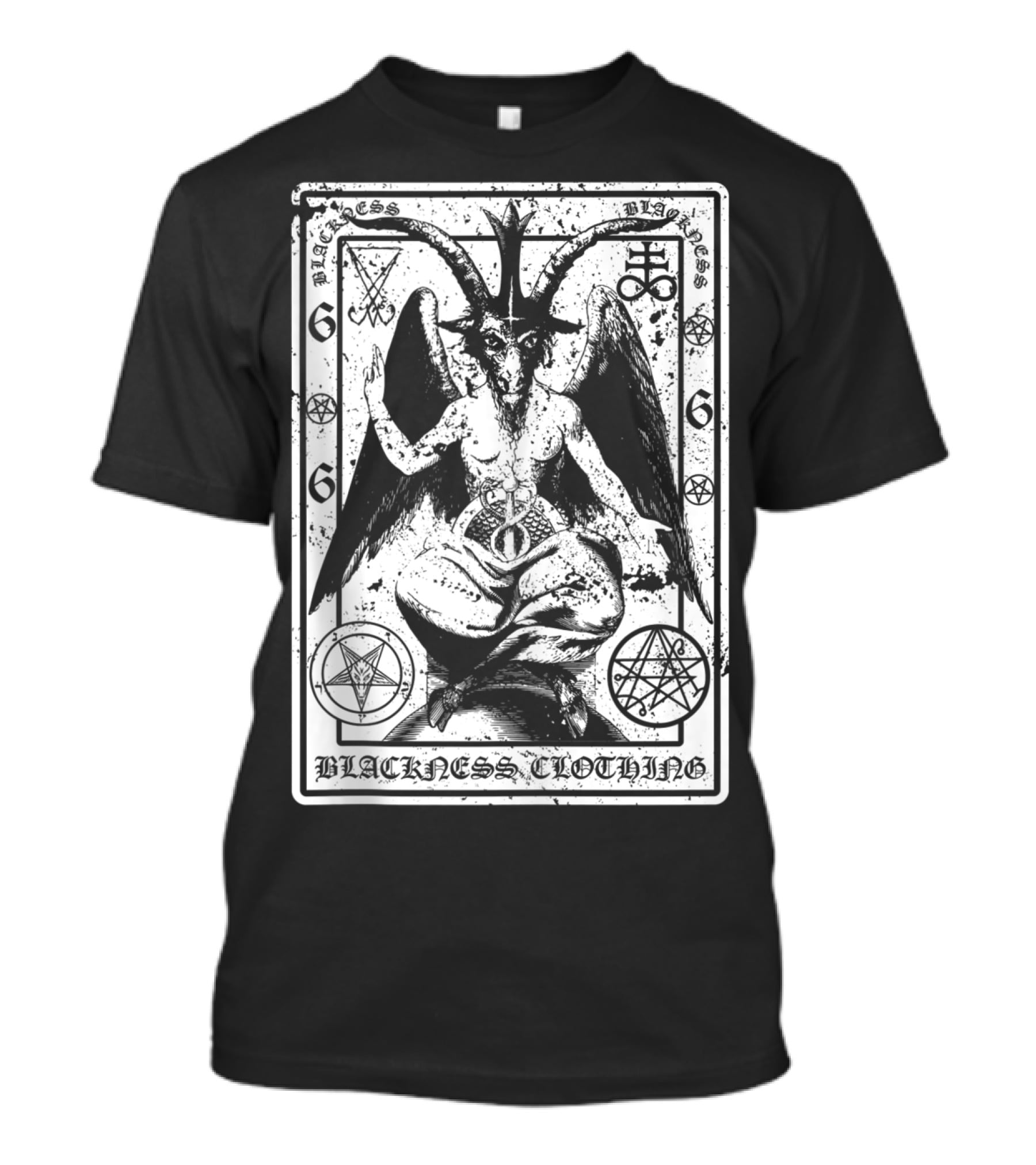 Blackness Clothing Baphome Satanic Dark Art Evil 666 Luzifer T-Shirt