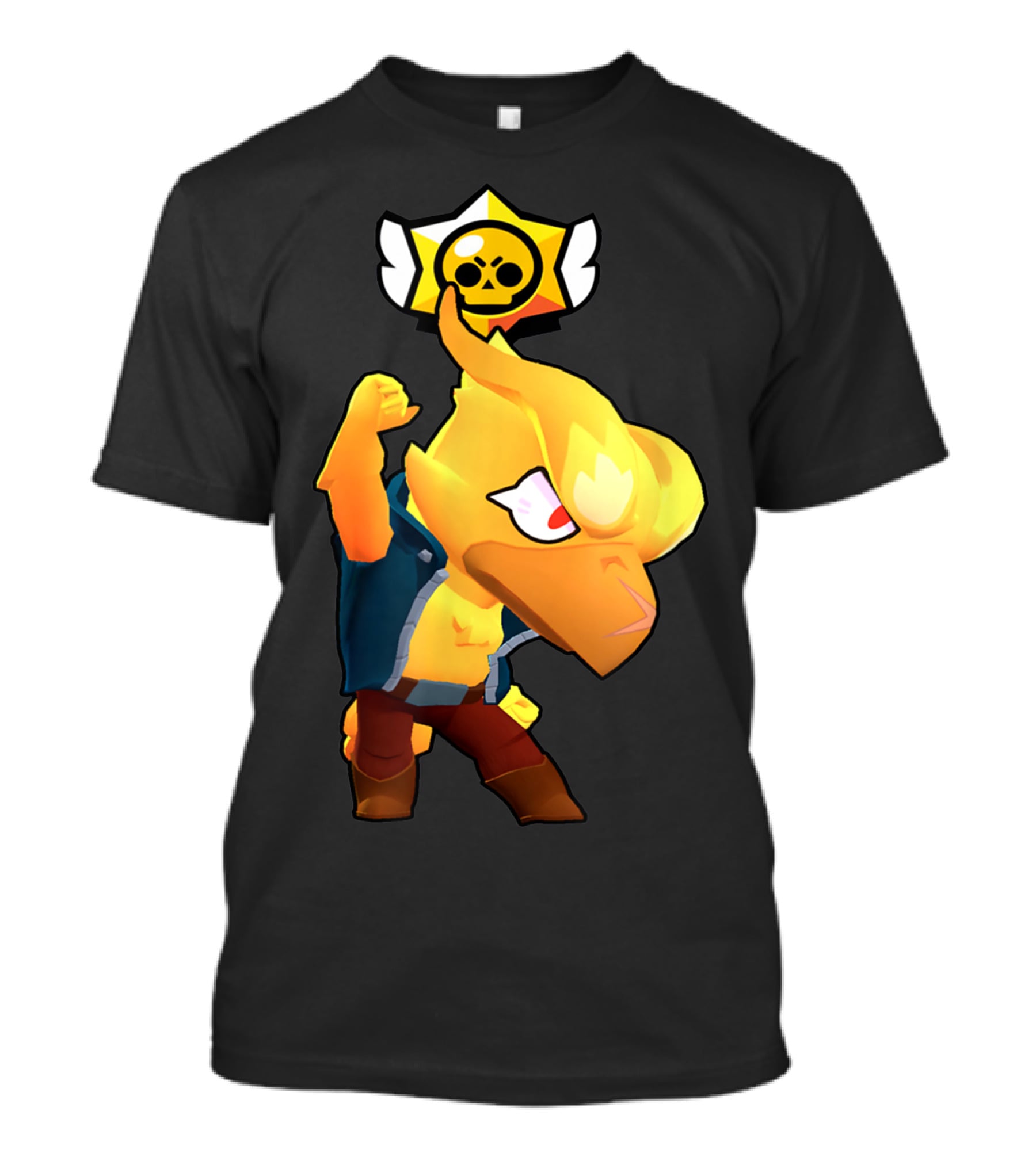 Brawl Stars Crow Character Icon With Skull Star Badge T-Shirt