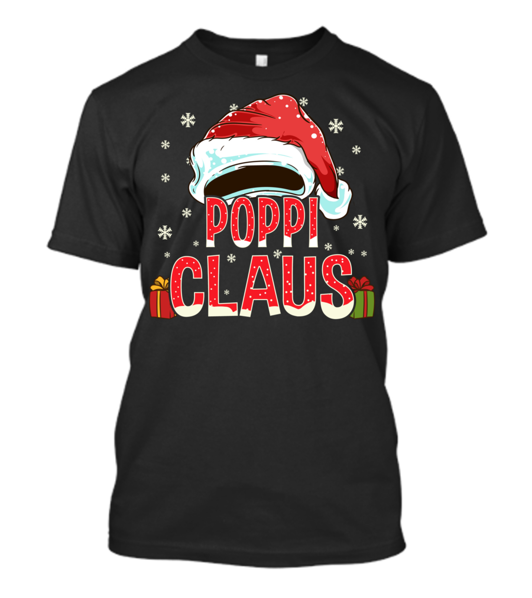 Poppi Claus Santa Hat Snowflakes Christmas Gifts T-Shirt