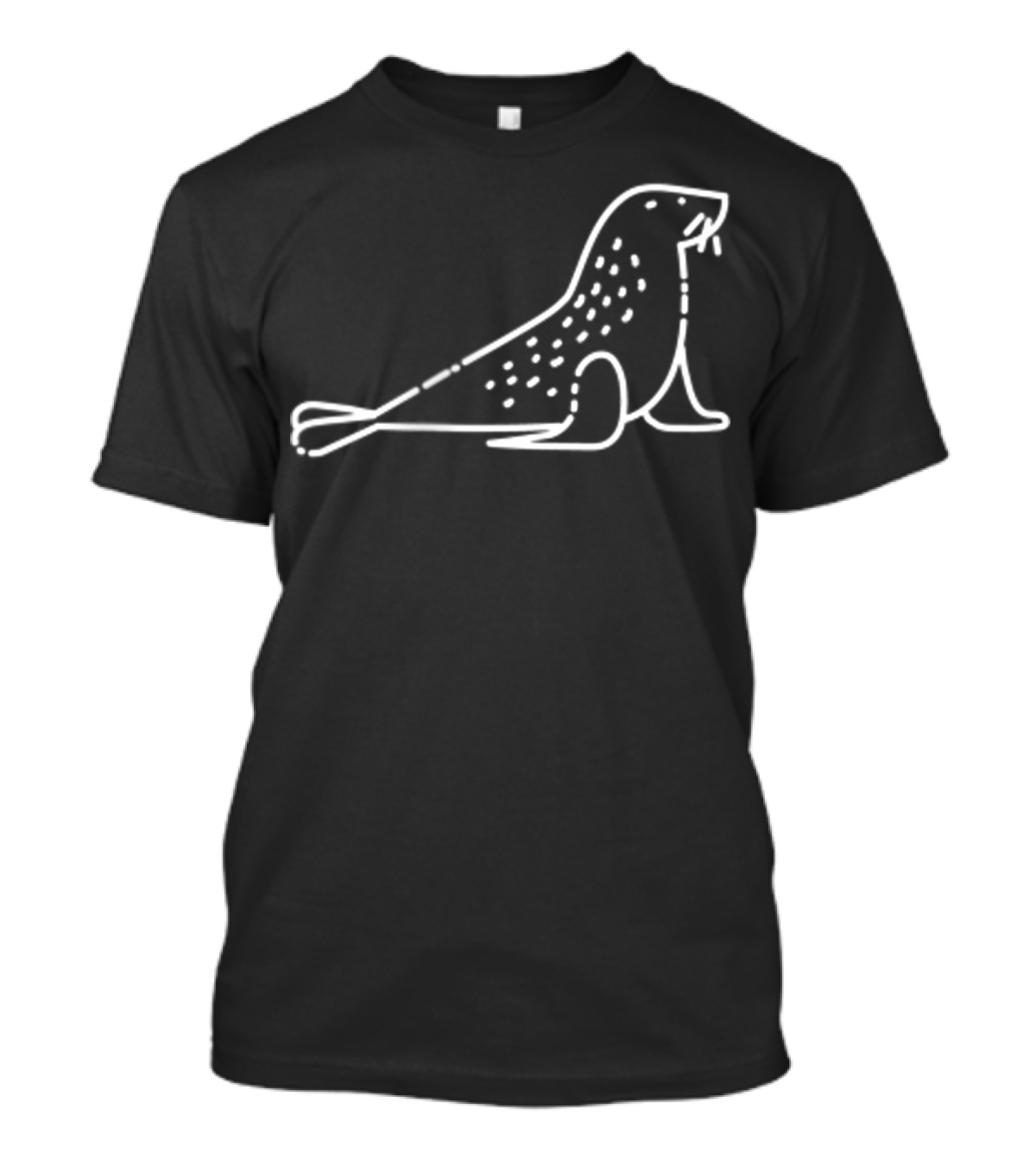 Sea Lion Outline Badge Patch Line Art Animal T-Shirt