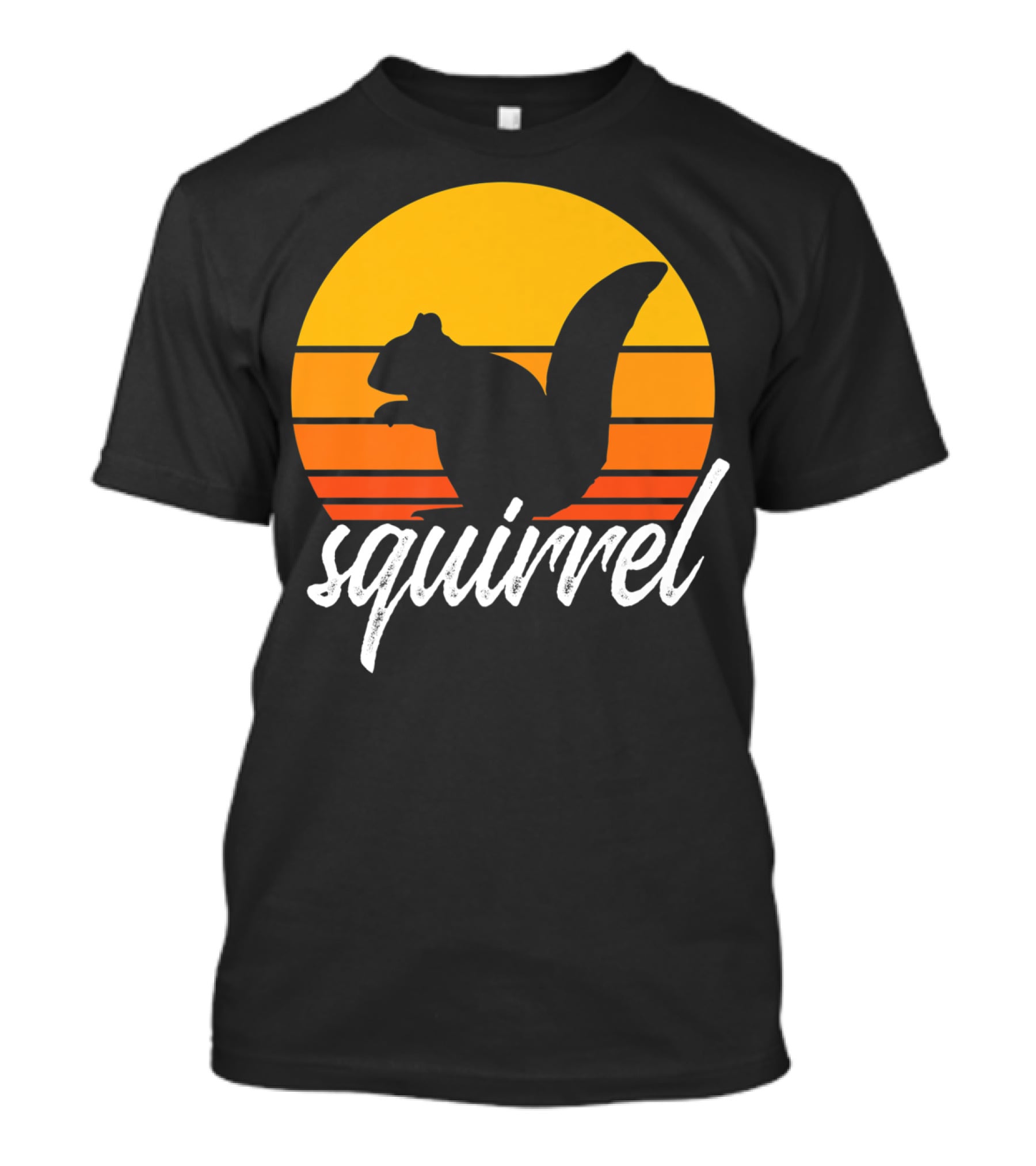 Squirrel Retro Sunset Silhouette Animal Lover Vintage T-Shirt