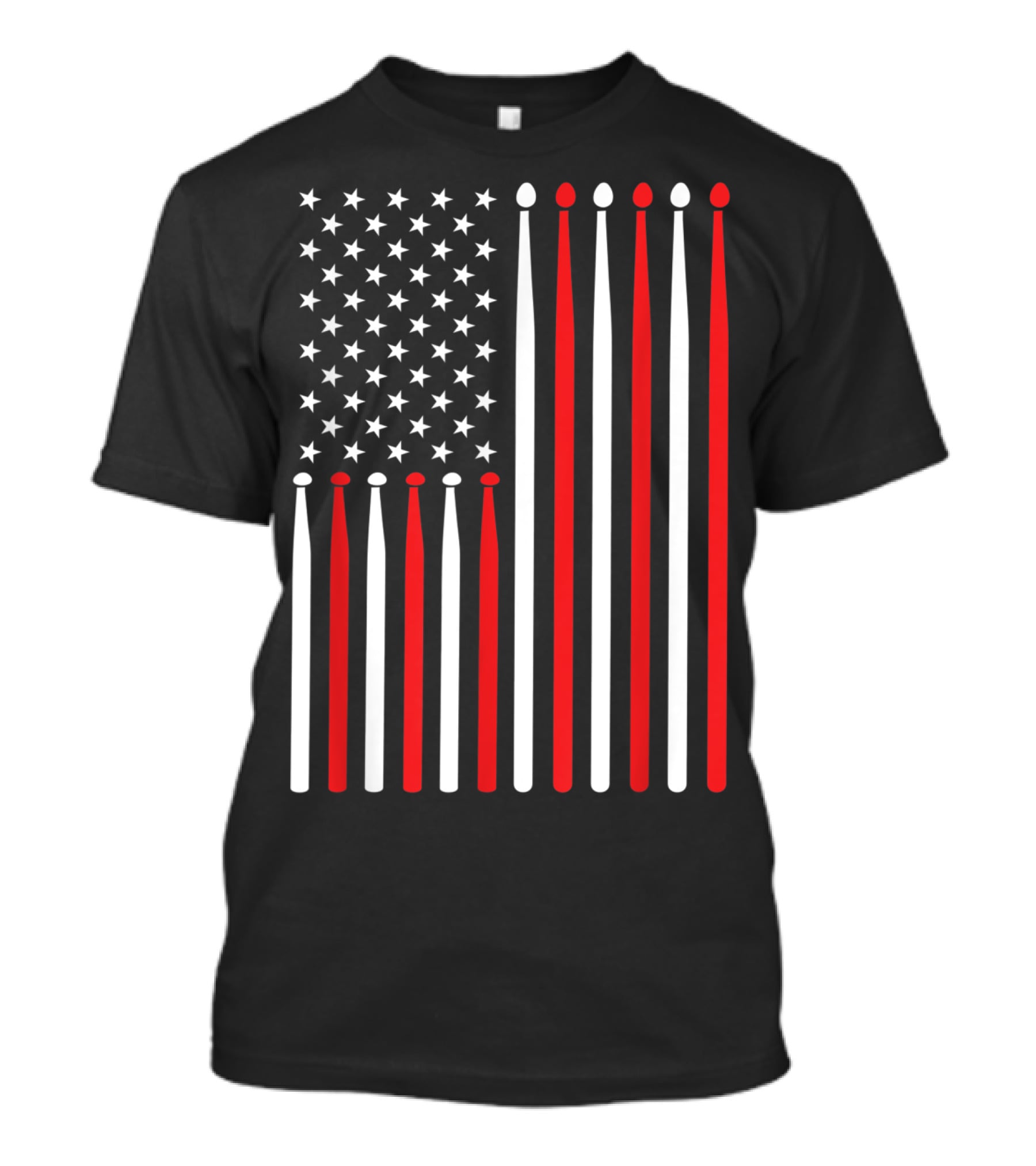 American Flag Drumsticks USA Drummer Musicians Patriotic T-Shirt