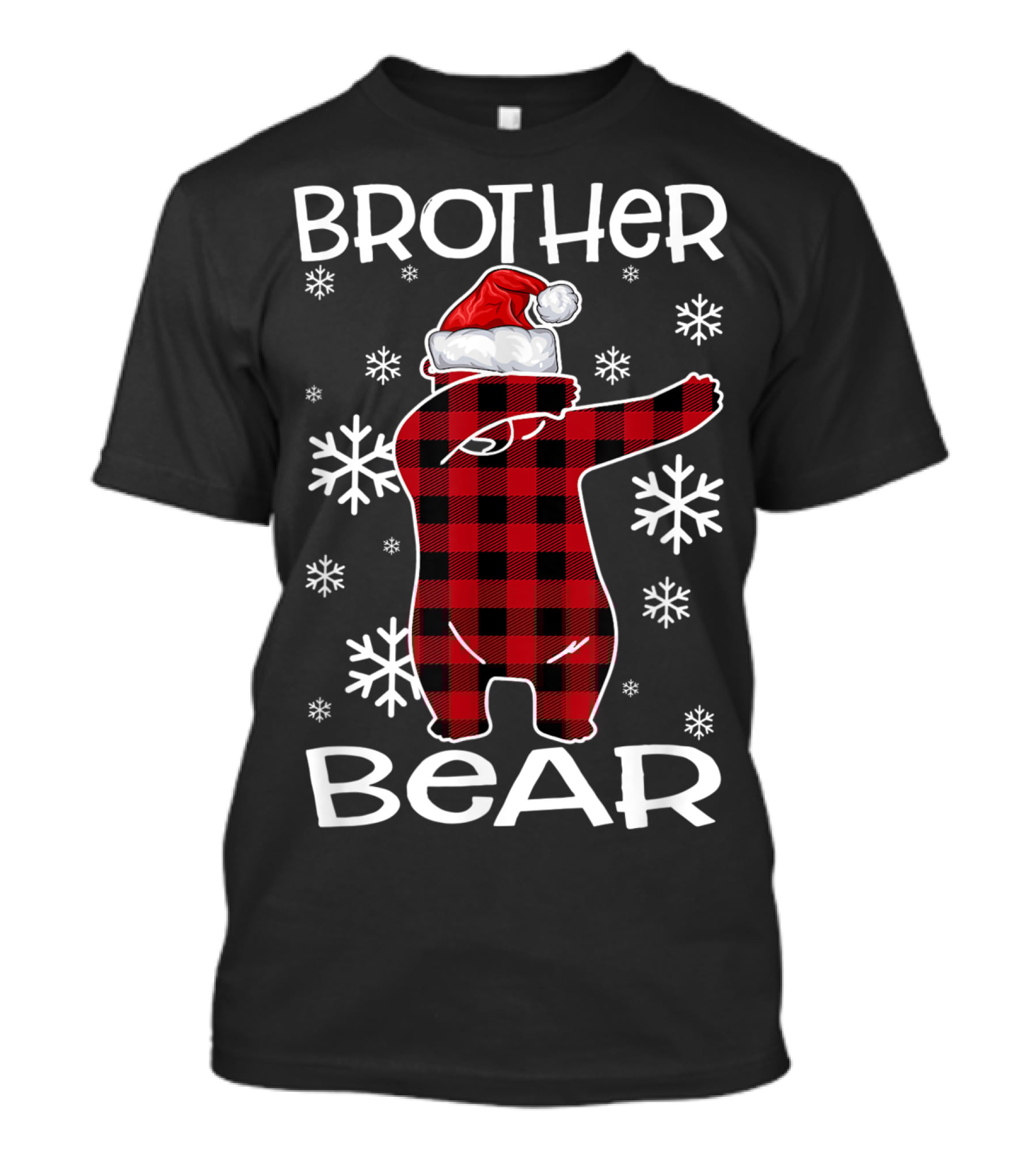 Brother Bear Dabbing In Santa Hat With Snowflakes T-Shirt
