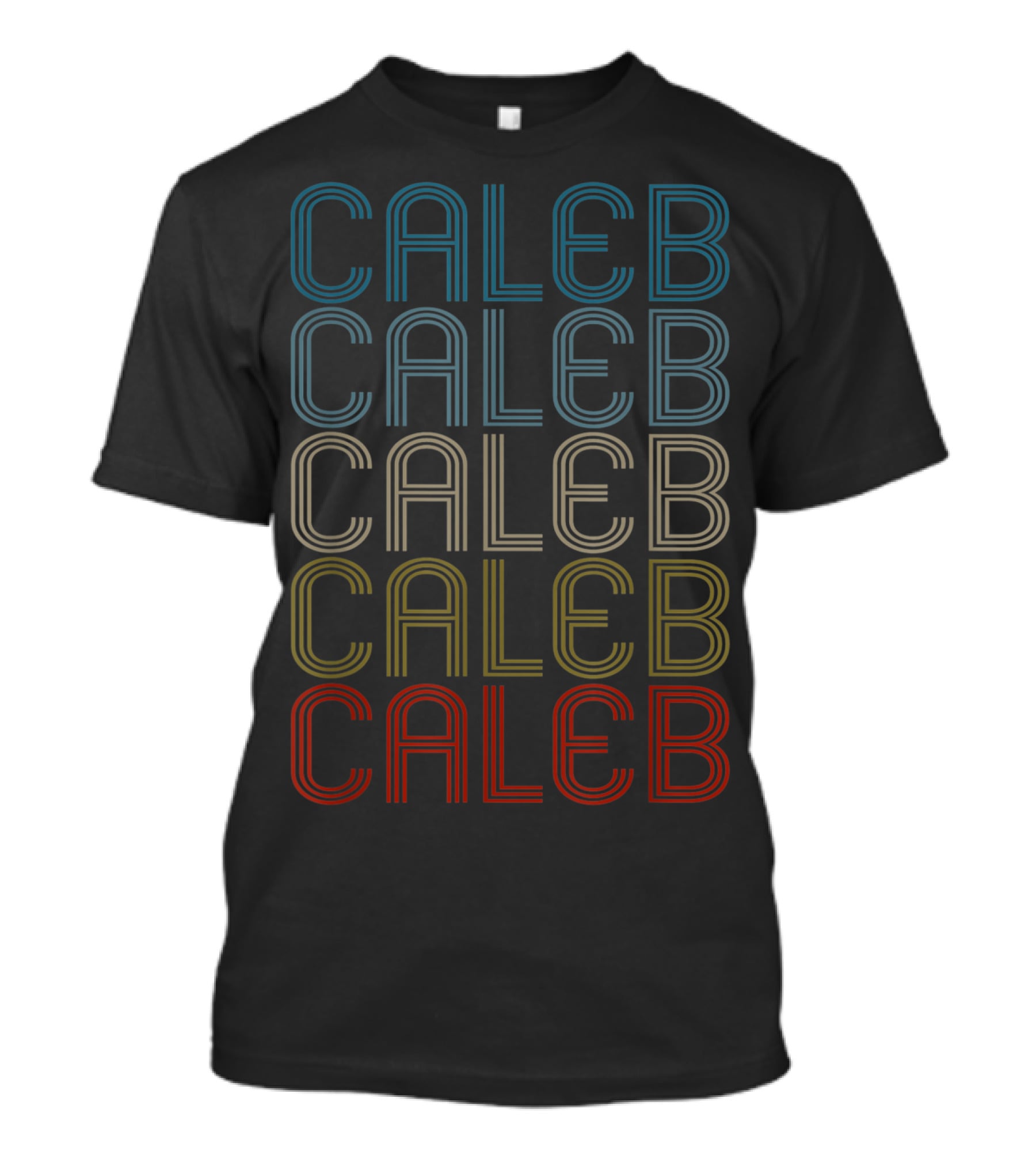 Caleb Bold Multicolor Repeated Name T-Shirt