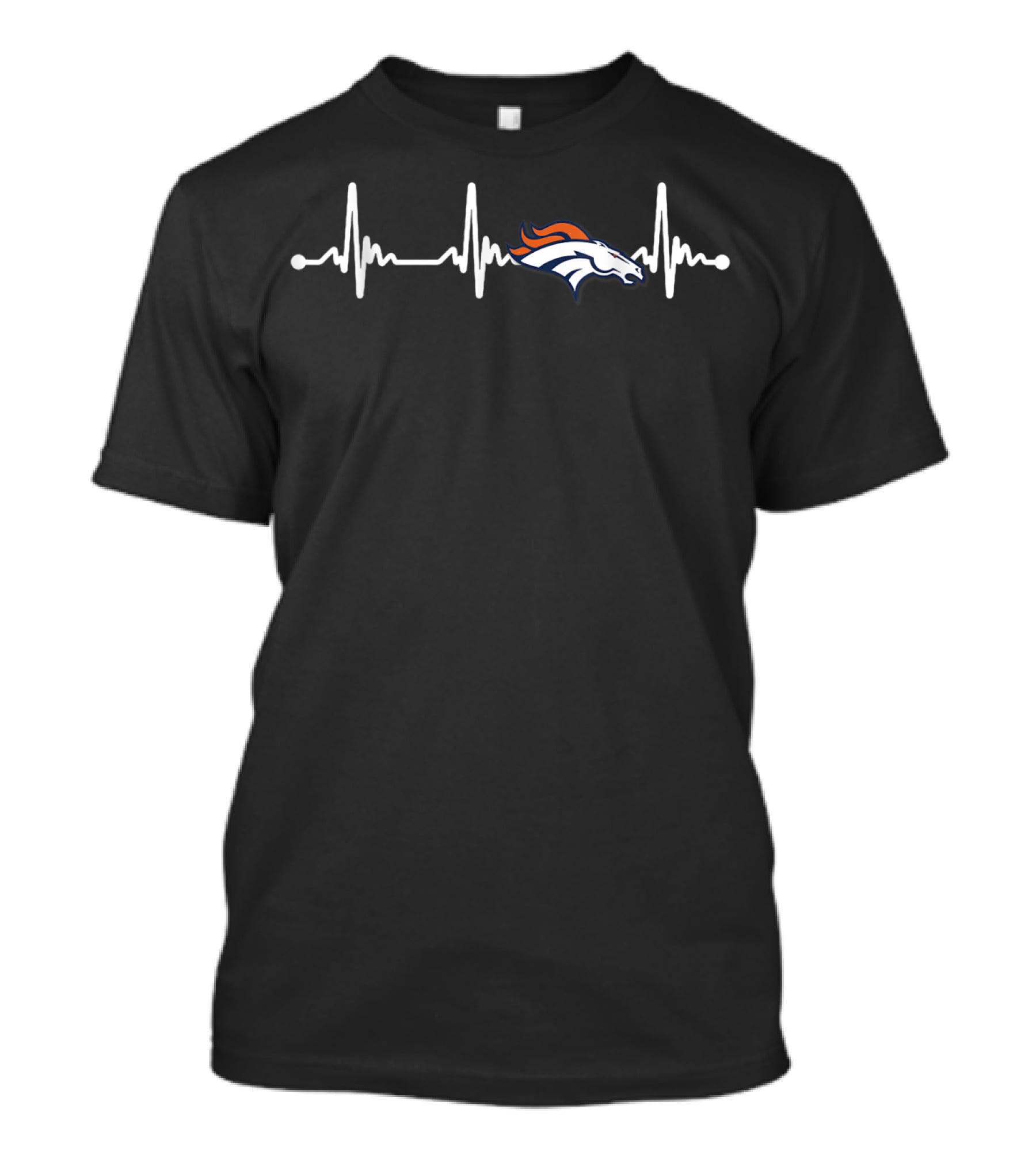Christmas Football Denver Broncos Team Heartbeat T-Shirt