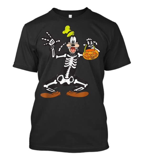 Disney Goofy Halloween Skeleton Jack-O'-Lantern T-Shirt