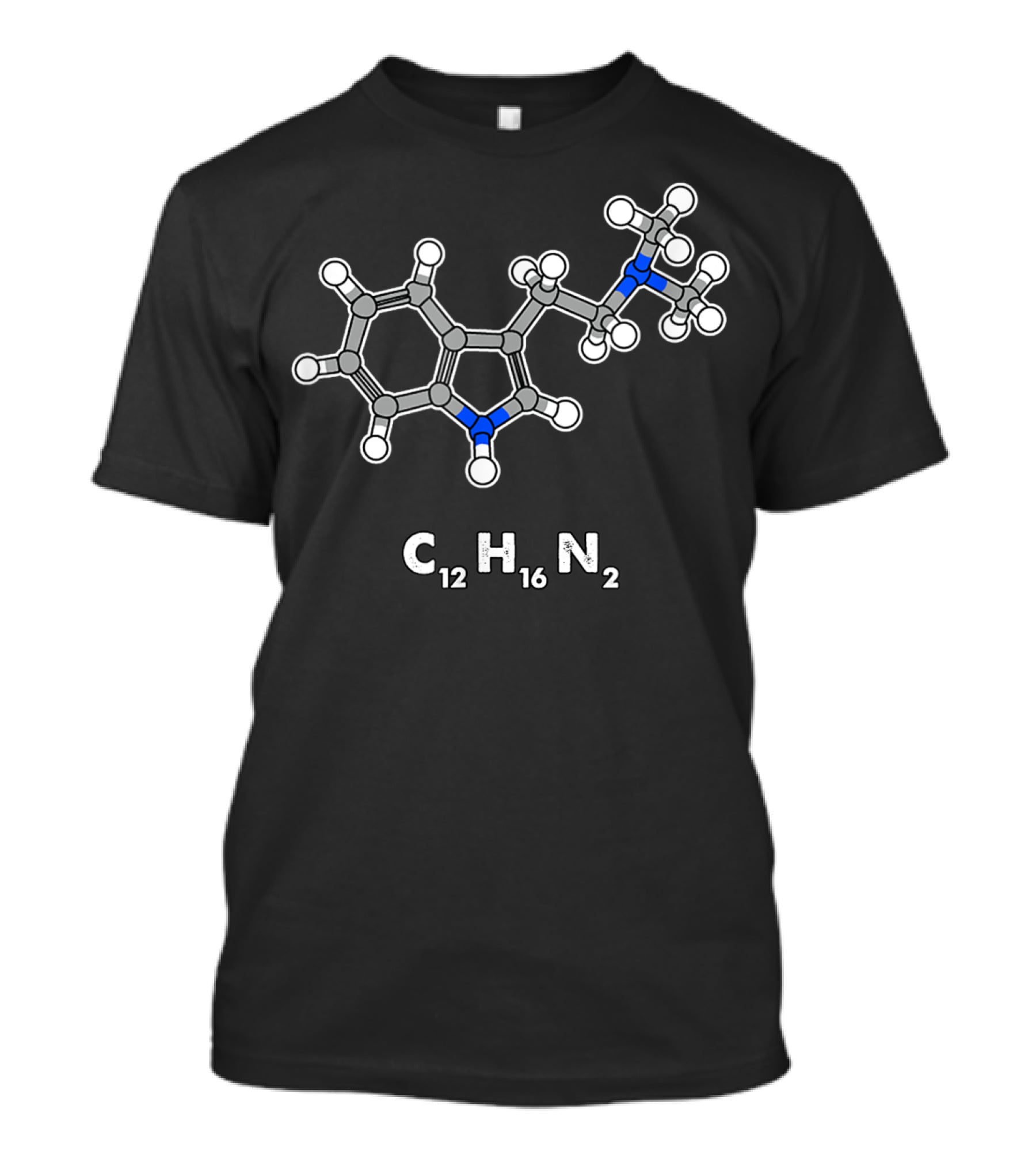 DMT Molecule C12H16N2 Hallucinogenic Structure T-Shirt
