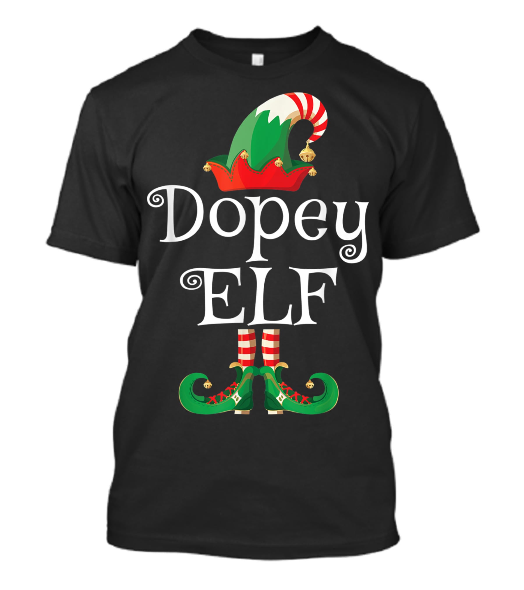 Dopey Elf Christmas Hat And Shoes T-Shirt