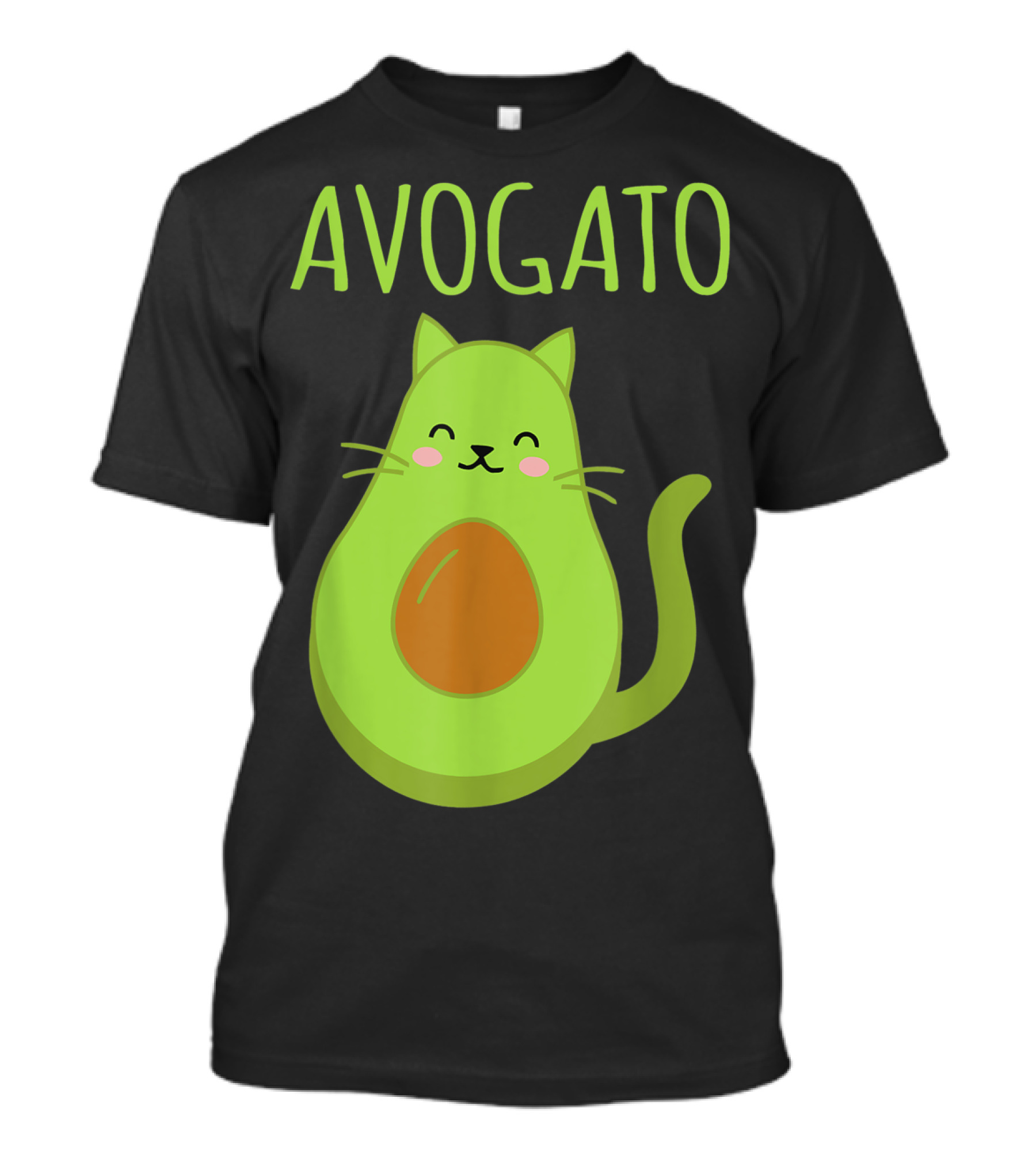 Avogato Funny Cat Avocado Kawaii T-Shirt