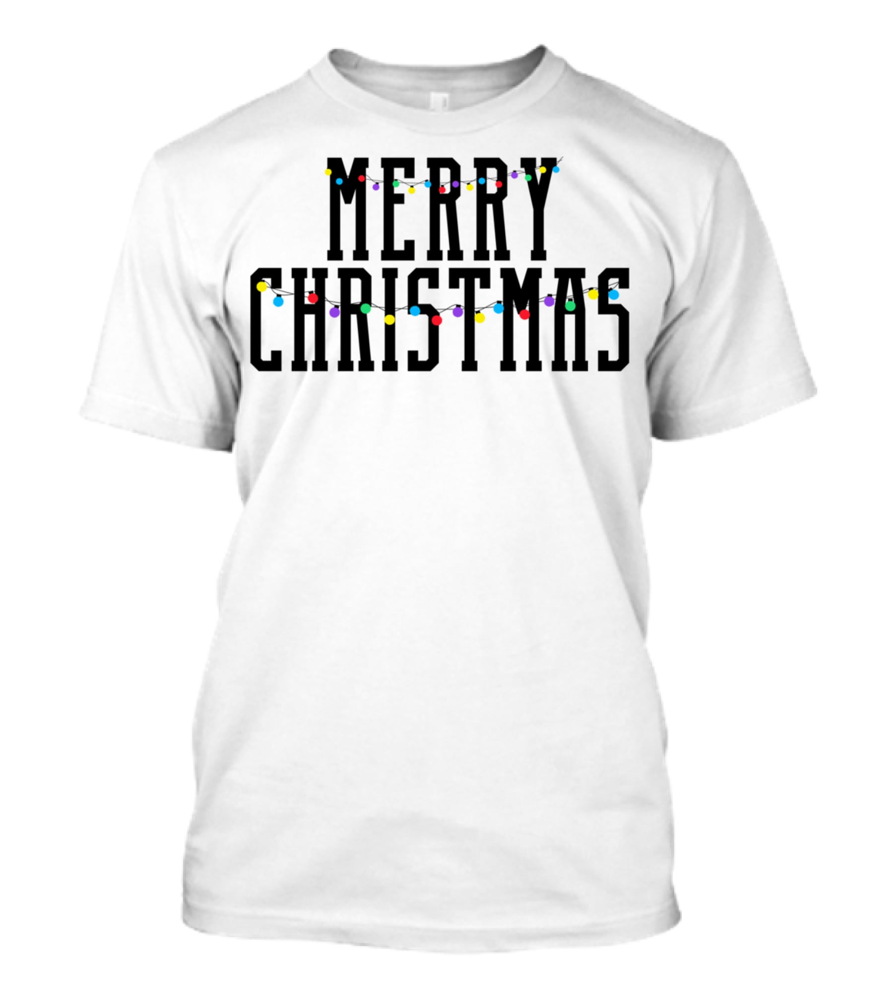 Merry Christmas Lights Festive Holiday Decor T-Shirt