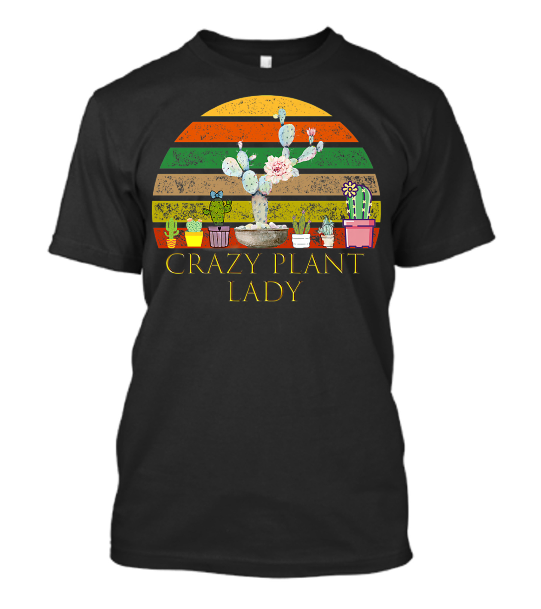 Crazy Plant Lady Funny Florist With Colorful Cactus And Succulents T-Shirt