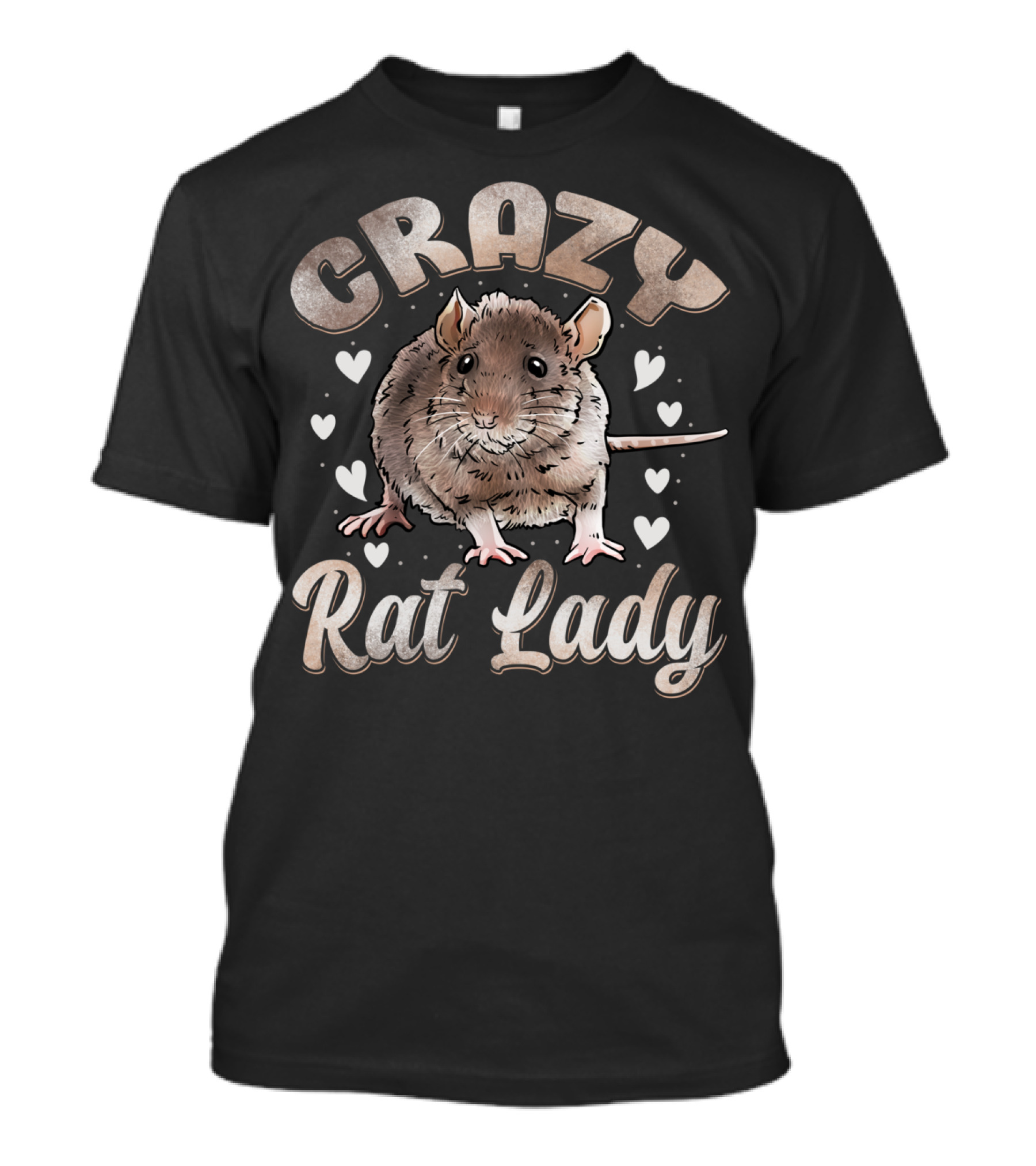 Crazy Rat Lady Heart Rat Mom Mouse Hearts T-Shirt
