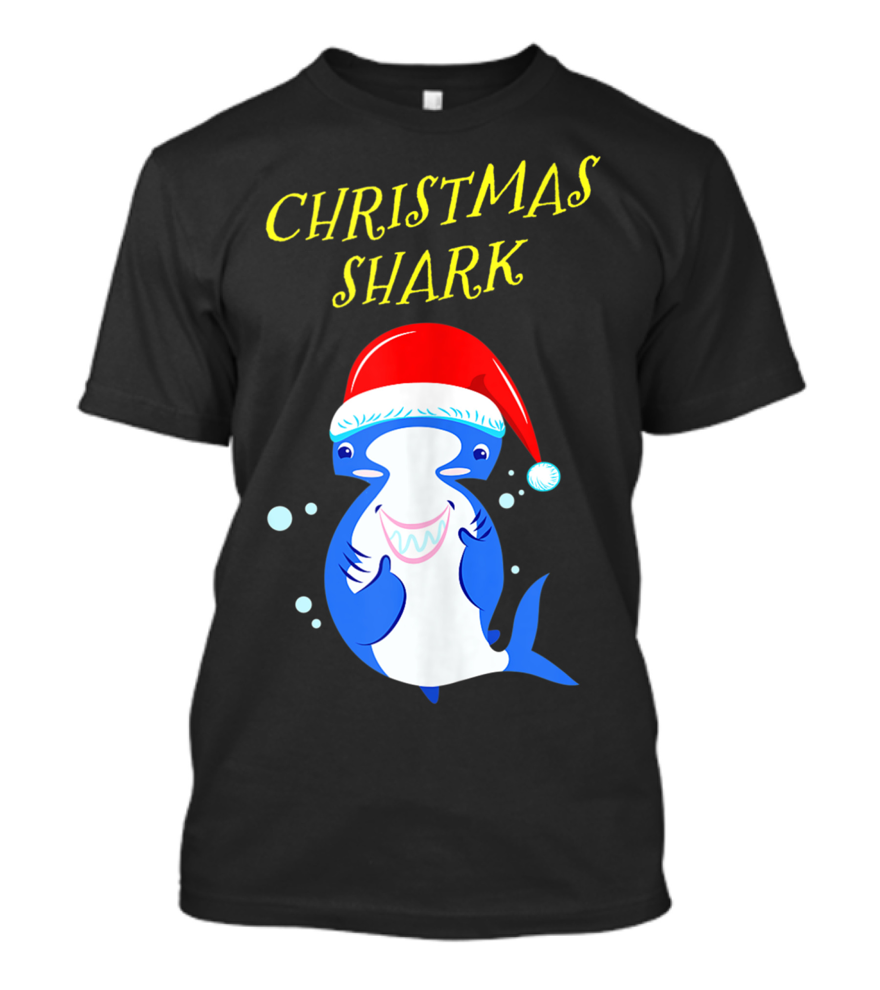 Christmas Shark Hammerhead Santa Hat T-Shirt