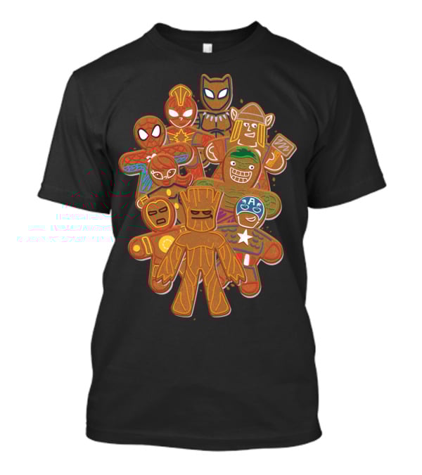 Marvel Avengers Superhero Gingerbread Cookie Cluster T-Shirt
