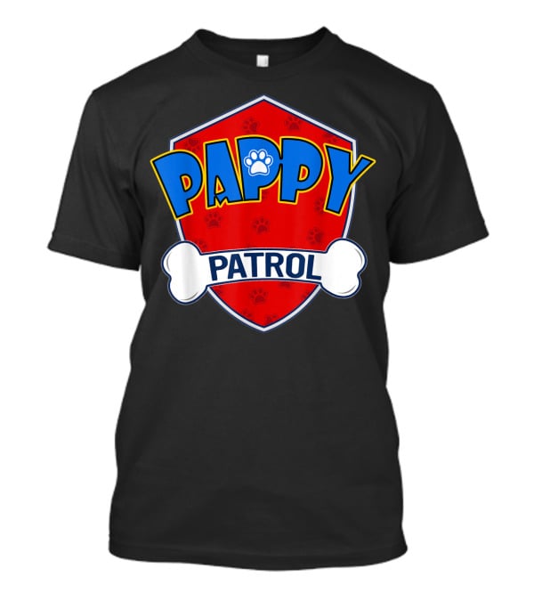 Pappy Patrol Paw Shield With Bone Badge T-Shirt