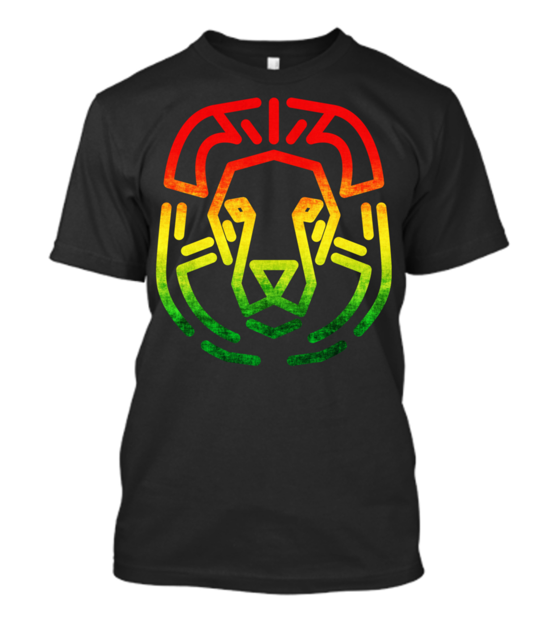 Rasta Flag Reggae Lion Jamaica Geometric T-Shirt