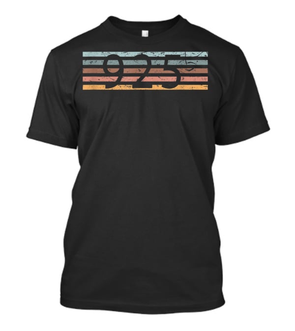 Retro Distressed 925 Area Code Concord Stripes T-Shirt