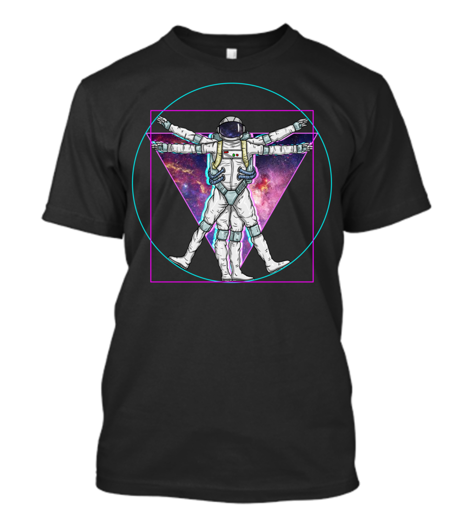 Vaporwave Astronaut Vitruvian Man Pastel Goth Triangle T-Shirt