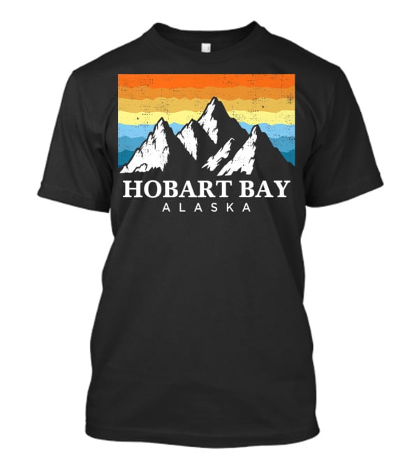 Hobart Bay Alaska Mountain Retro Vintage Landscape T-Shirt