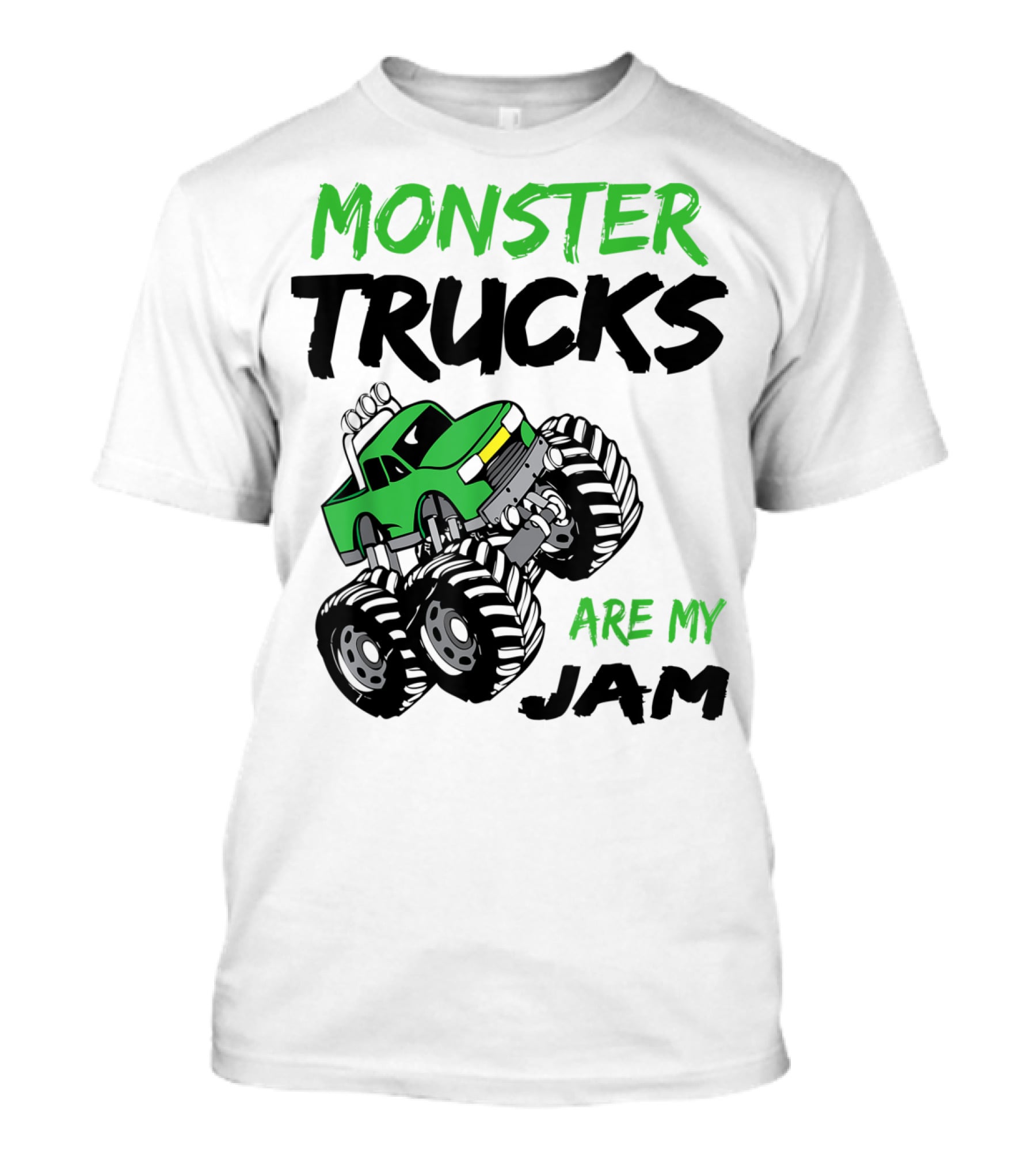 Monster Trucks Are My Jam Classic Green Racing Adventure T-Shirt