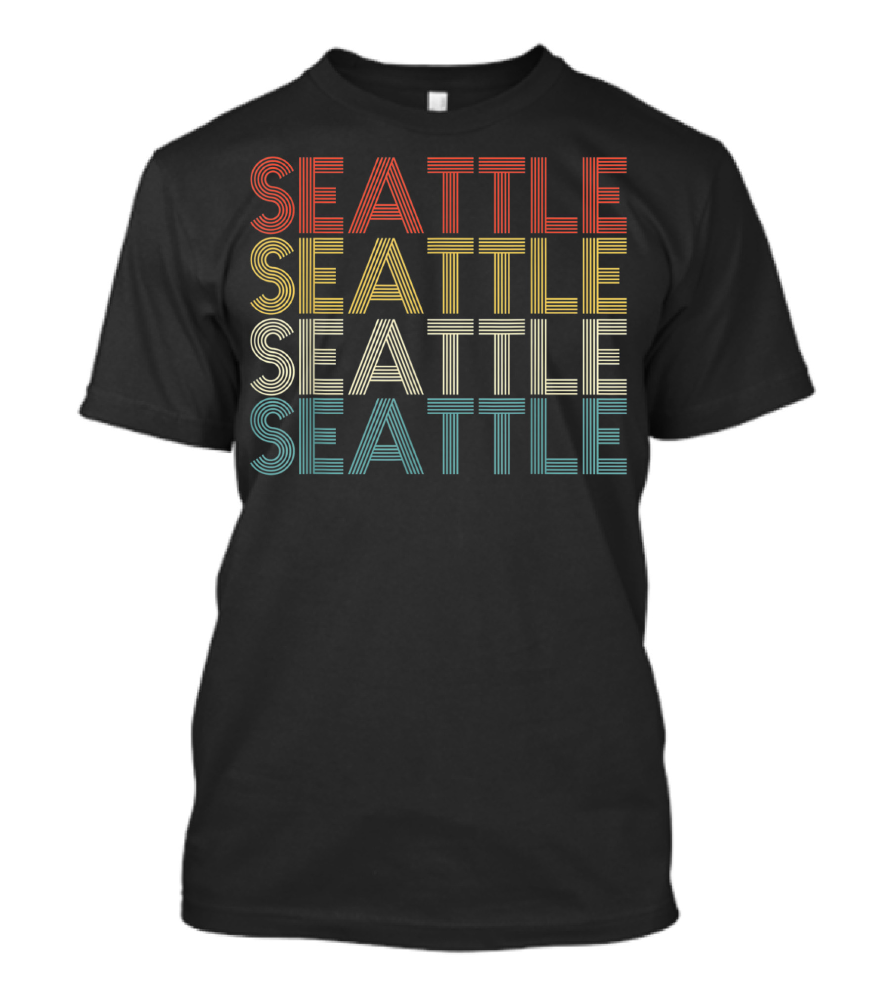Retro Seattle Classic Vintage Seattle Repeated T-Shirt