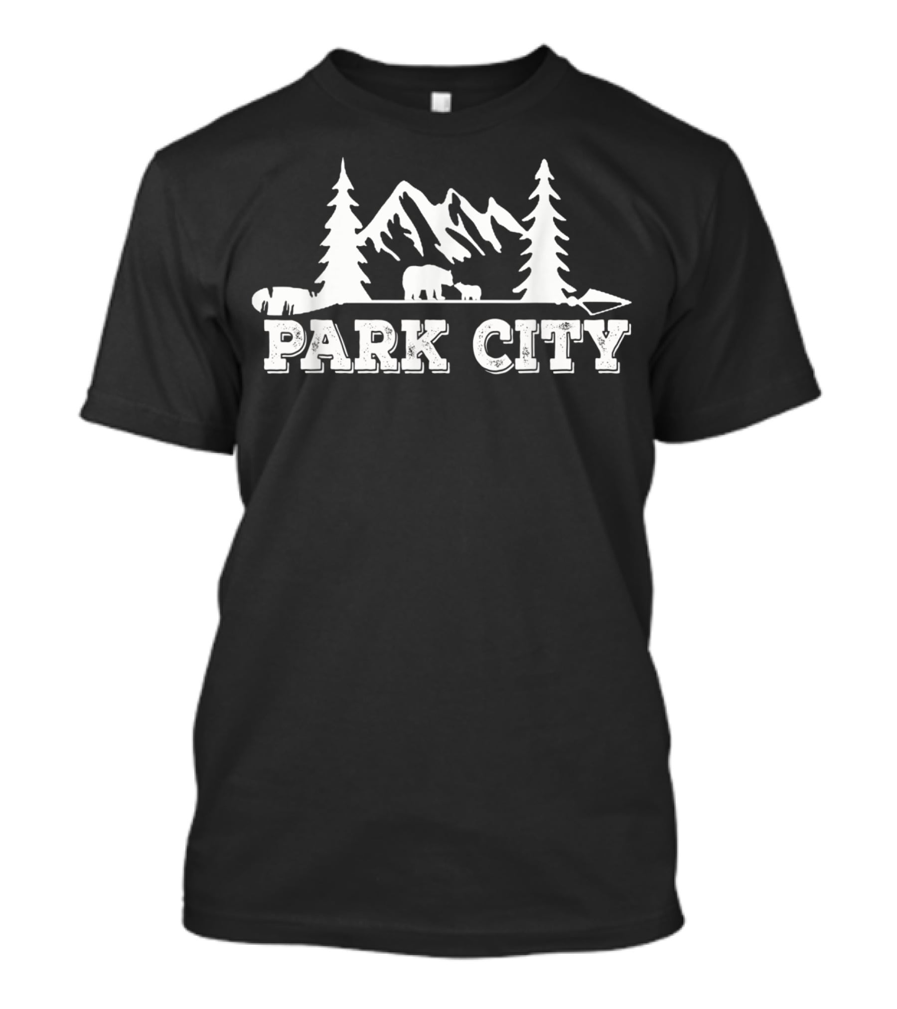 Park City Hiking Mountain Ski Snowboard Snow Bear Trees T-Shirt