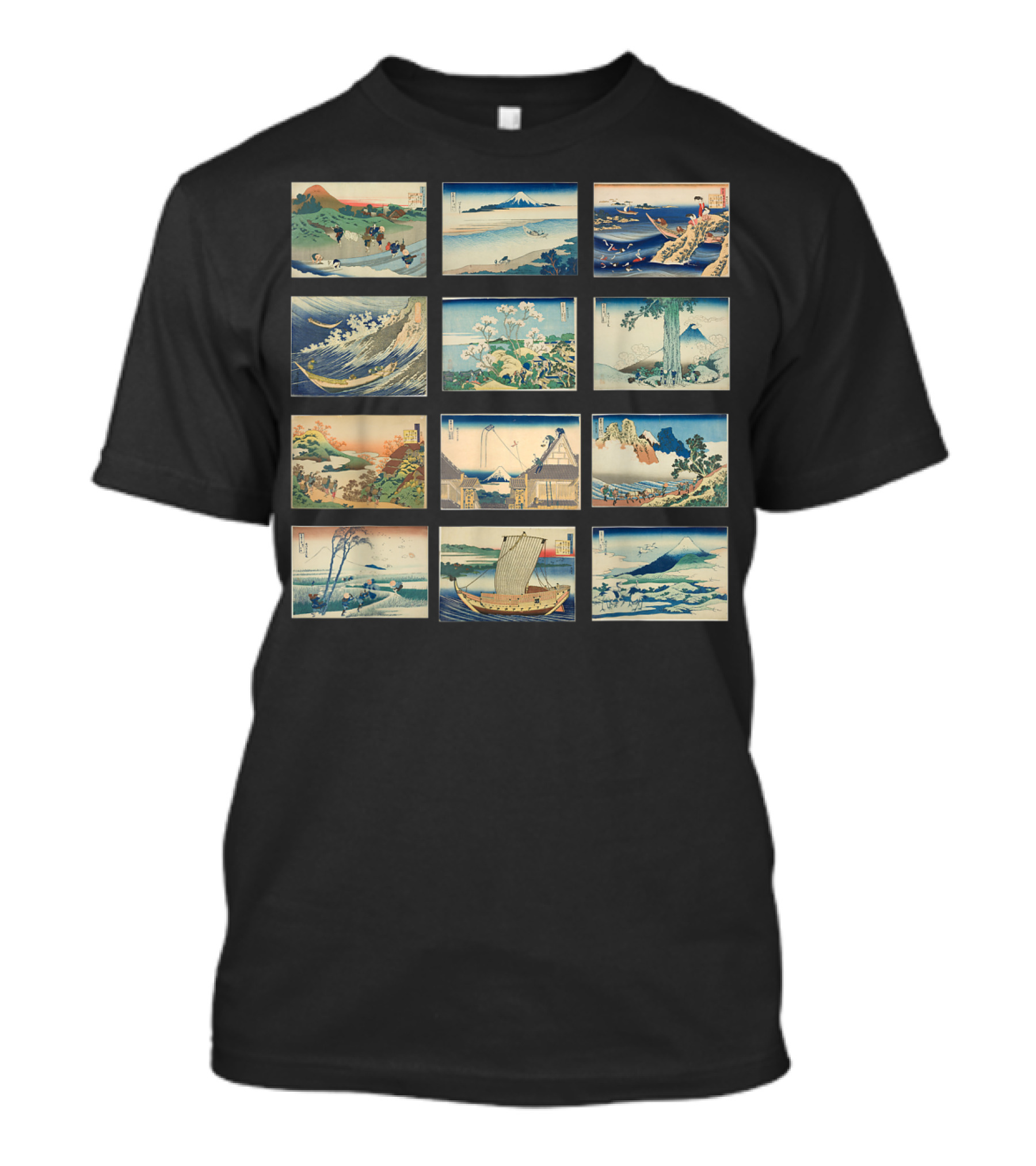 Famous Vintage Japanese Classics Ukiyo-e Wave And Mount Fuji T-Shirt