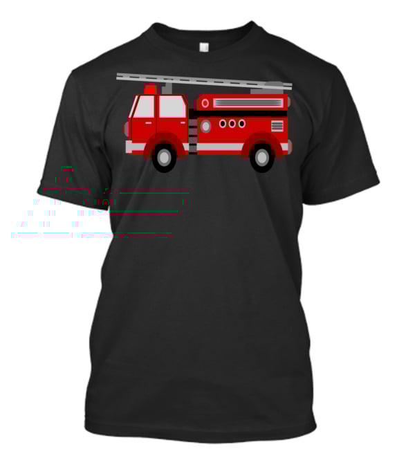 Fire Truck Red Classic Illustrated Pumper Engine Vehicle T-Shirt