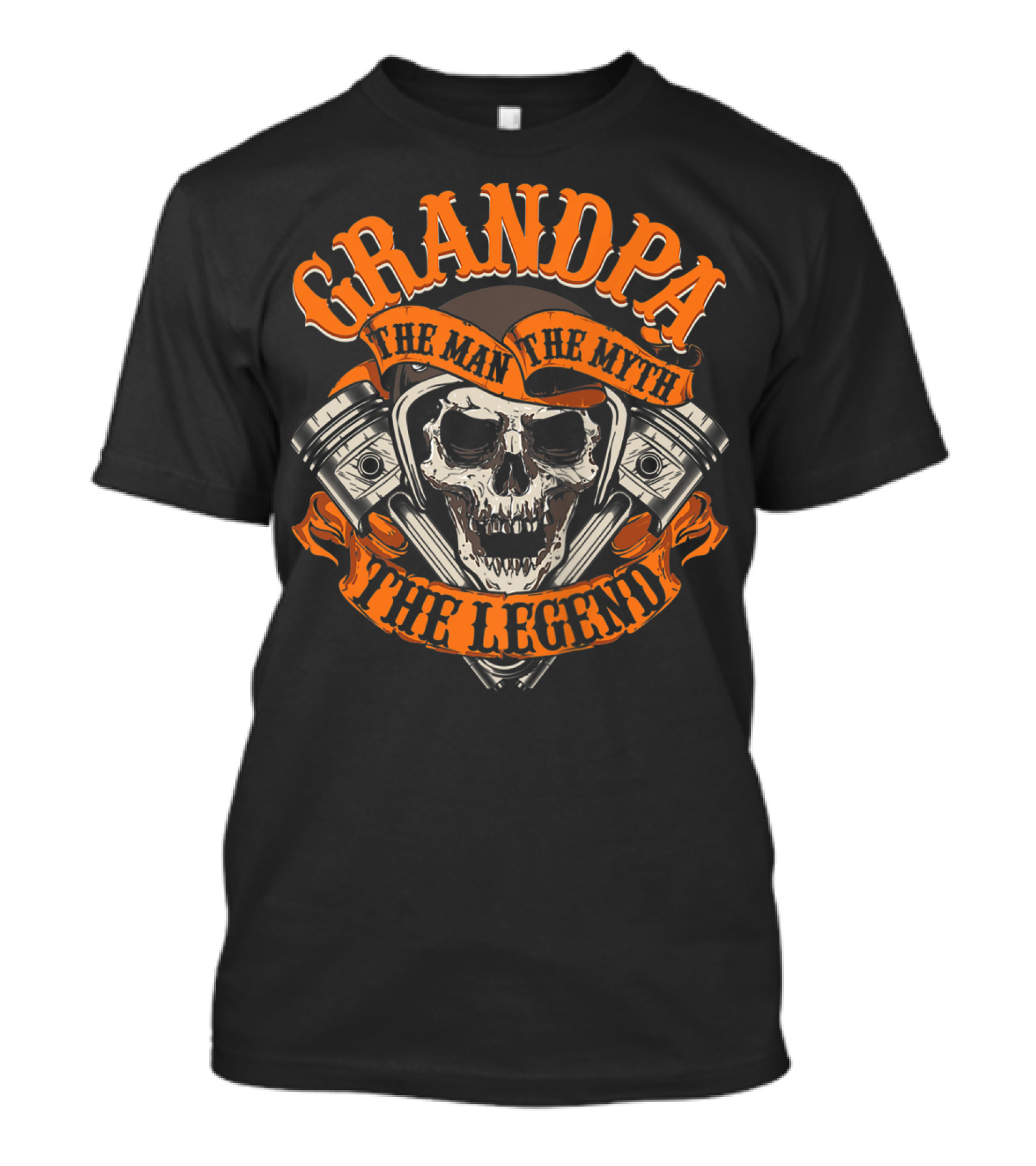GRANDPA The Man The Myth The Legend Skull Piston T-Shirt