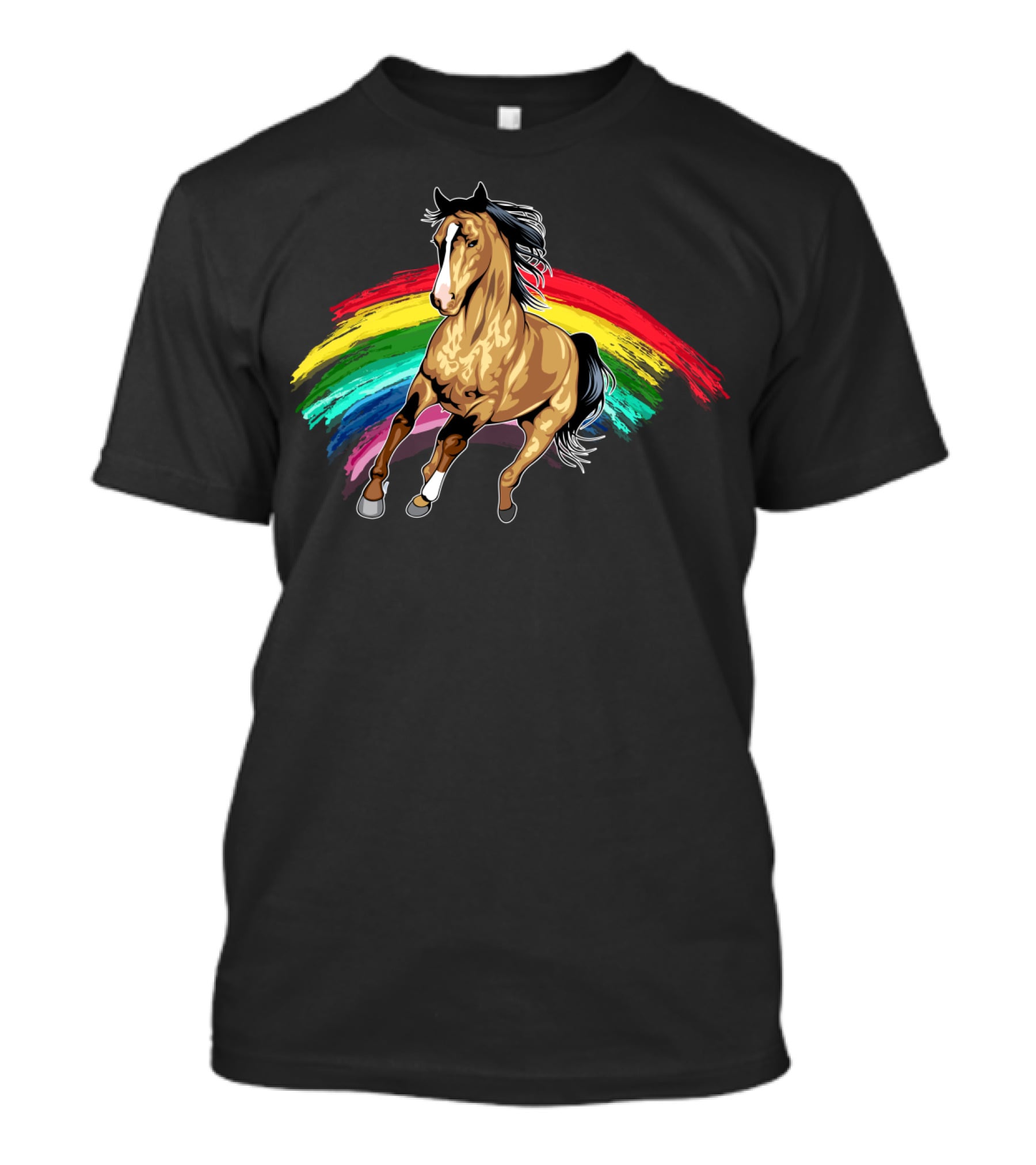 Cute Horse With Vibrant Rainbow For Horse Lovers T-Shirt