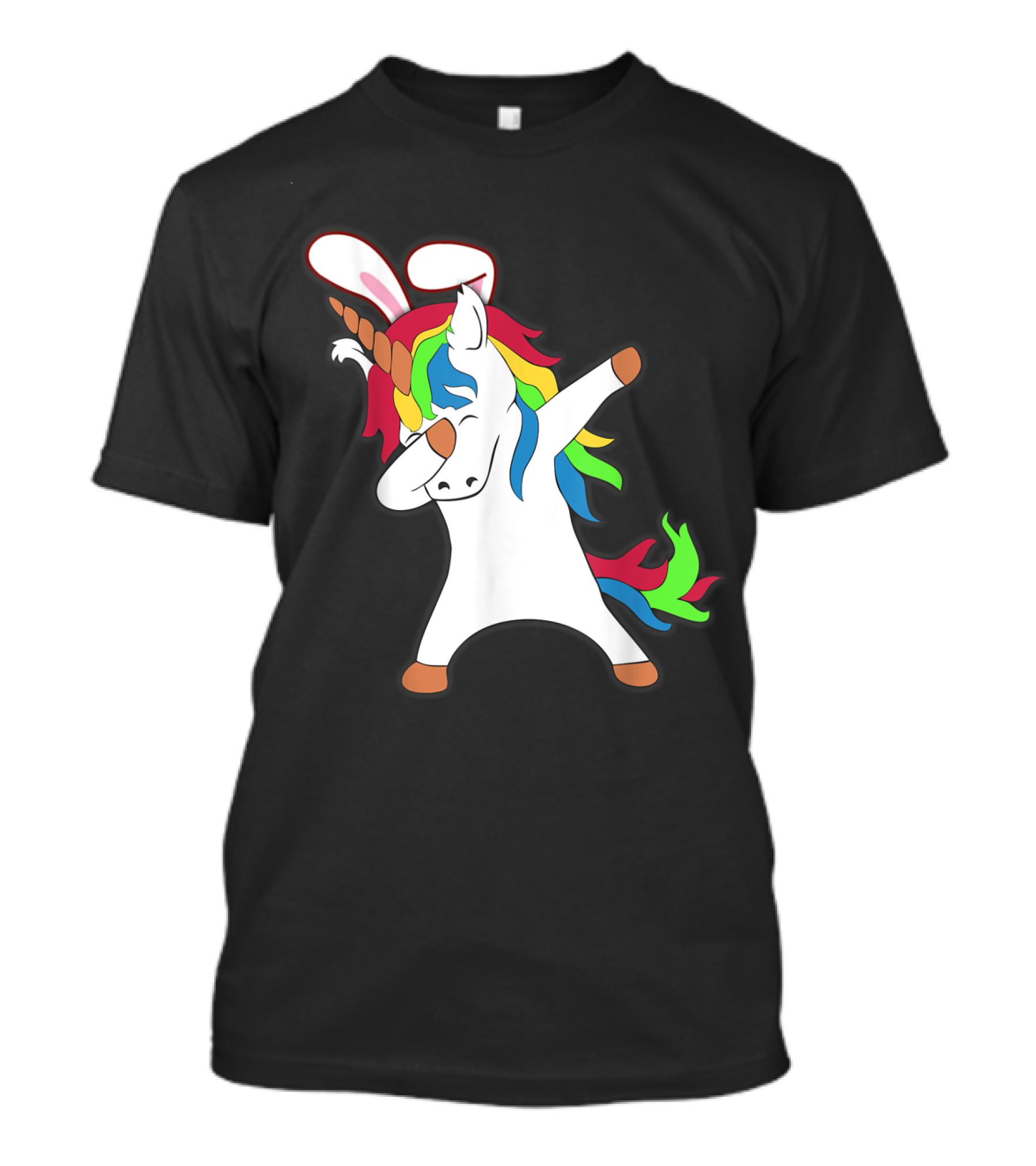 Easter Bunny Dabbing Unicorn With Rabbit Ears T-Shirt