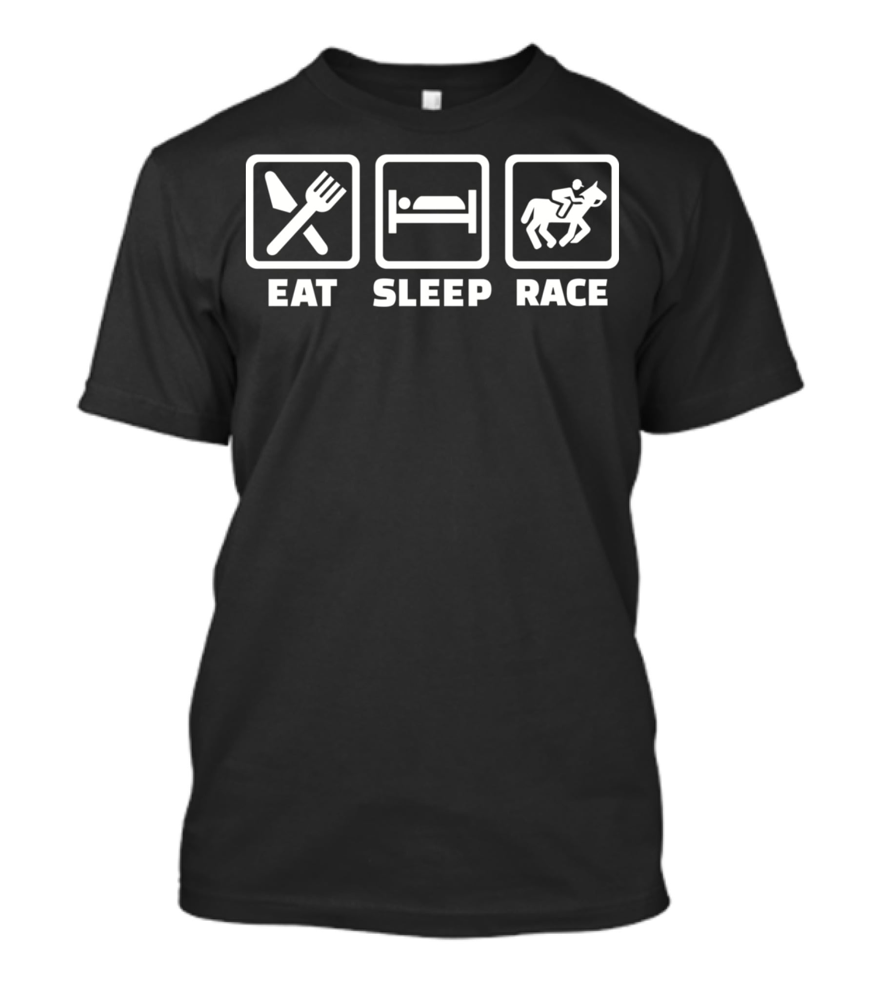 EAT SLEEP RACE Horse Racing T-Shirt