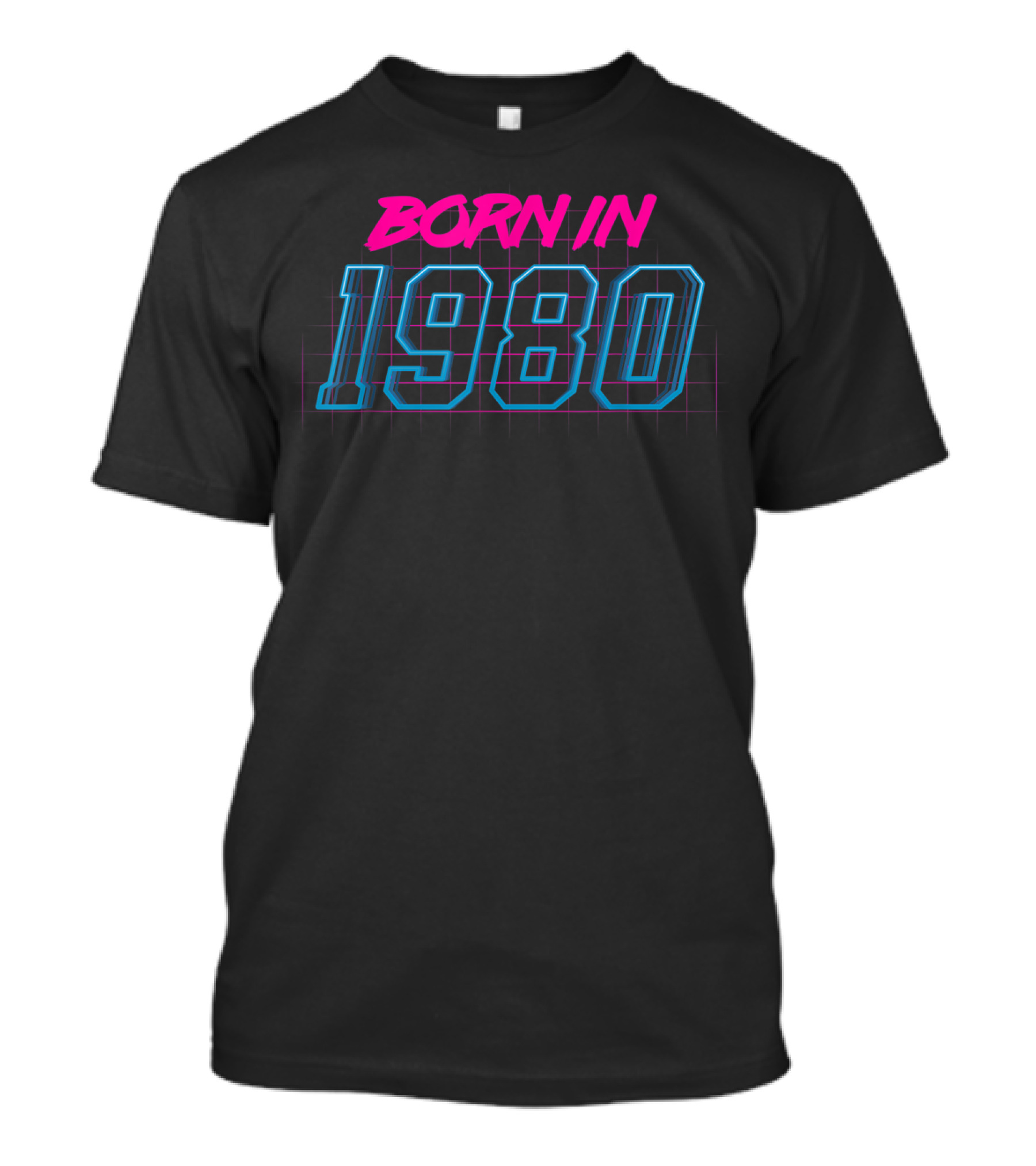 Born In 1980 Retro 80s Neon T-Shirt