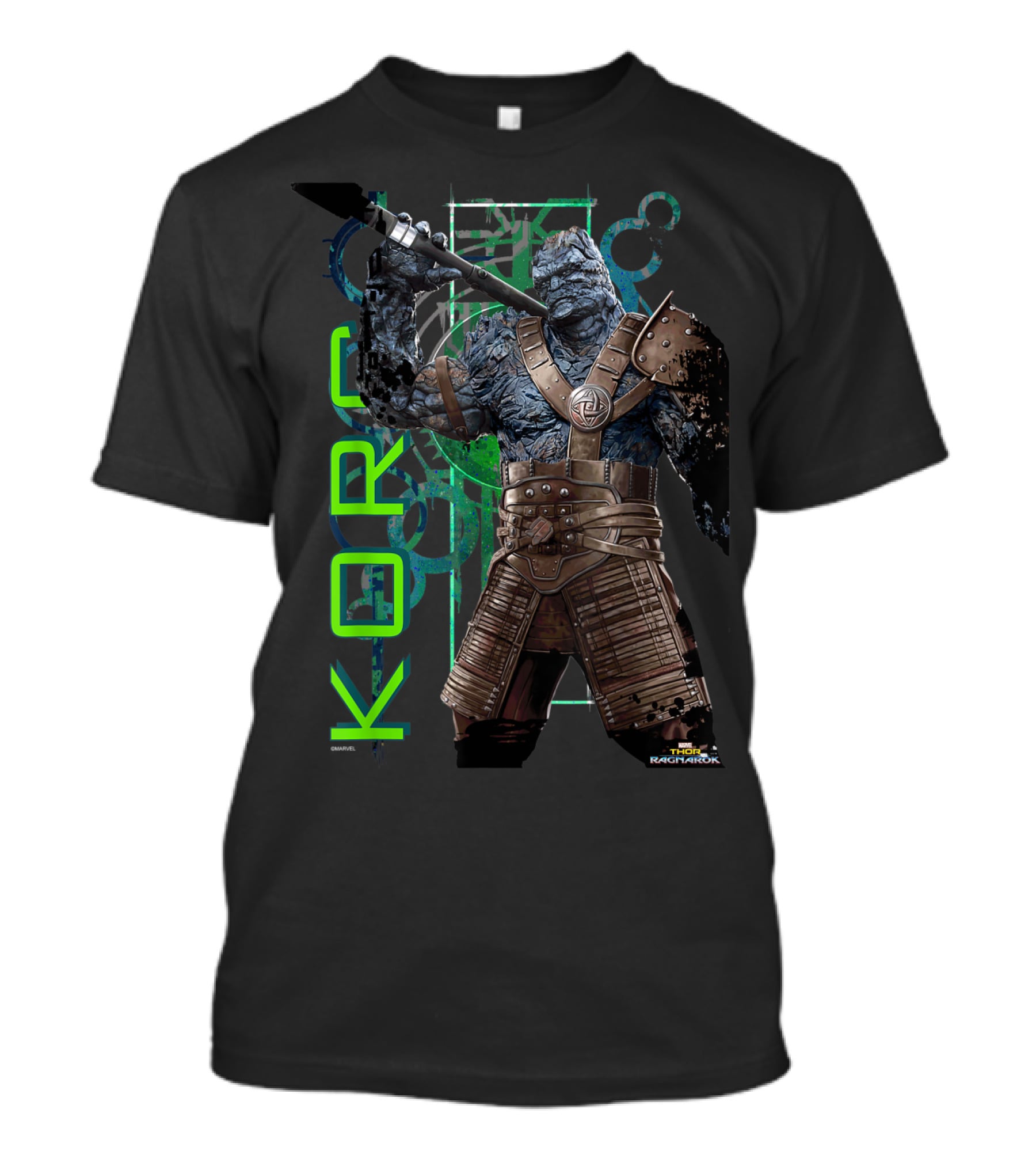 Marvel Thor Ragnarok Korg Green Symbols Character T-Shirt