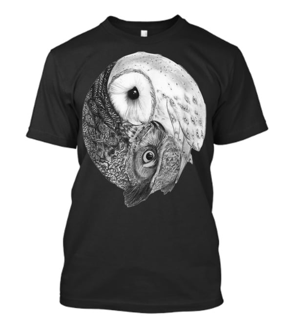 Snowy Owl Barn Owl Yin Yang T-Shirt