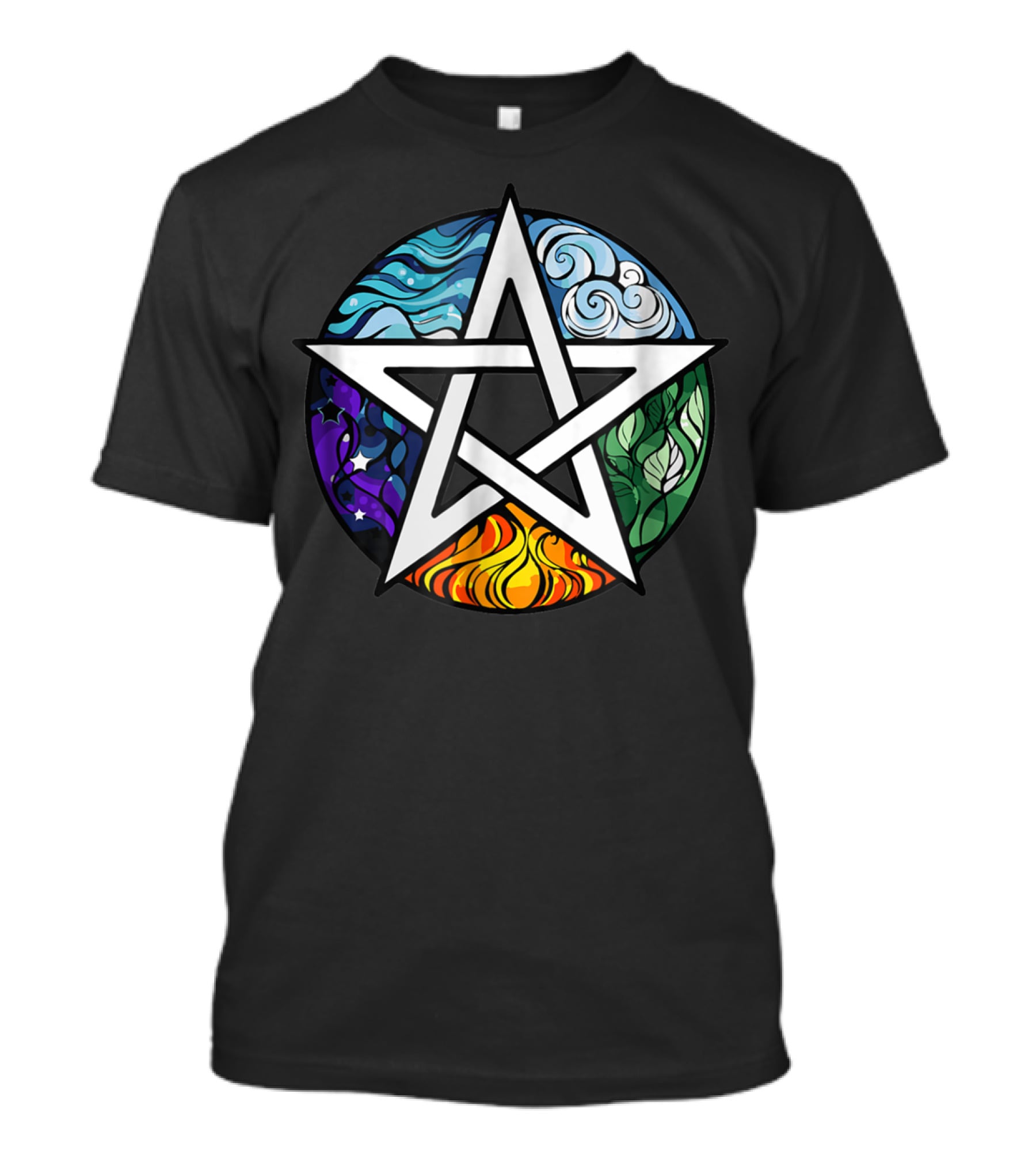 Pagan Witch Pentacle Elements Mens Womens T-Shirt