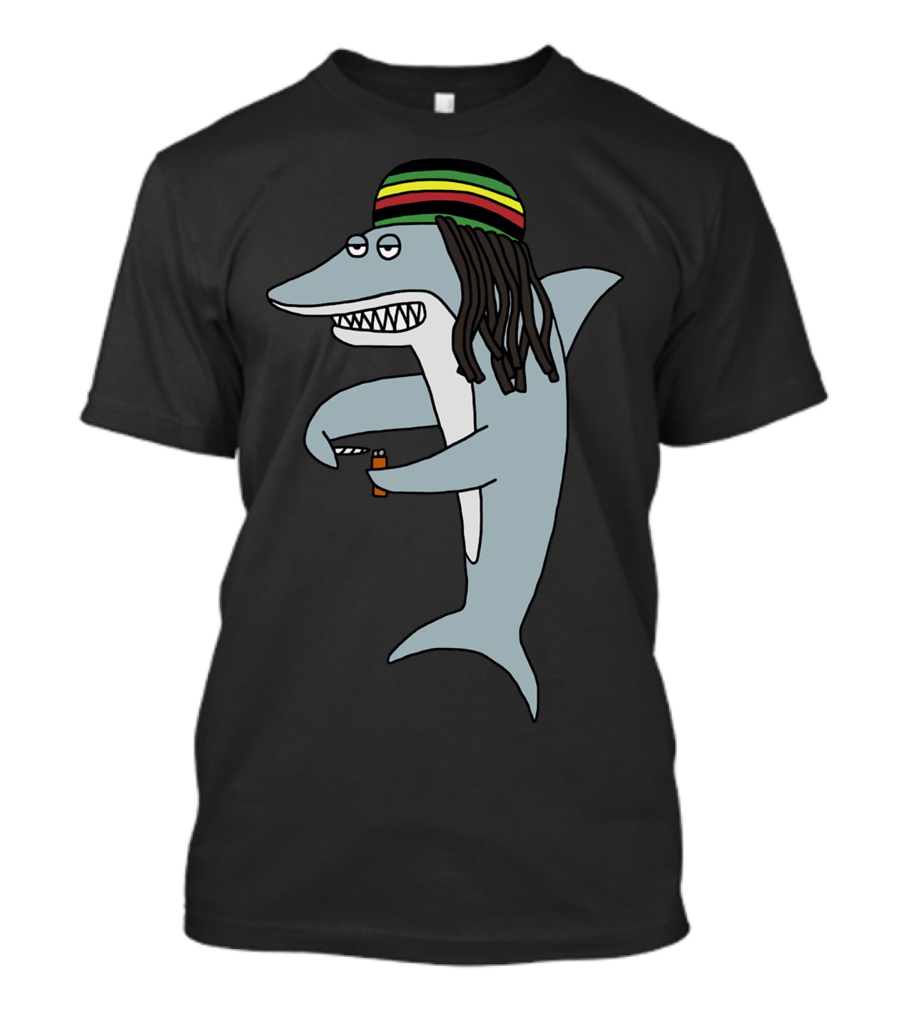 Reggae Shark Dreadlock Rastafarian T-Shirt