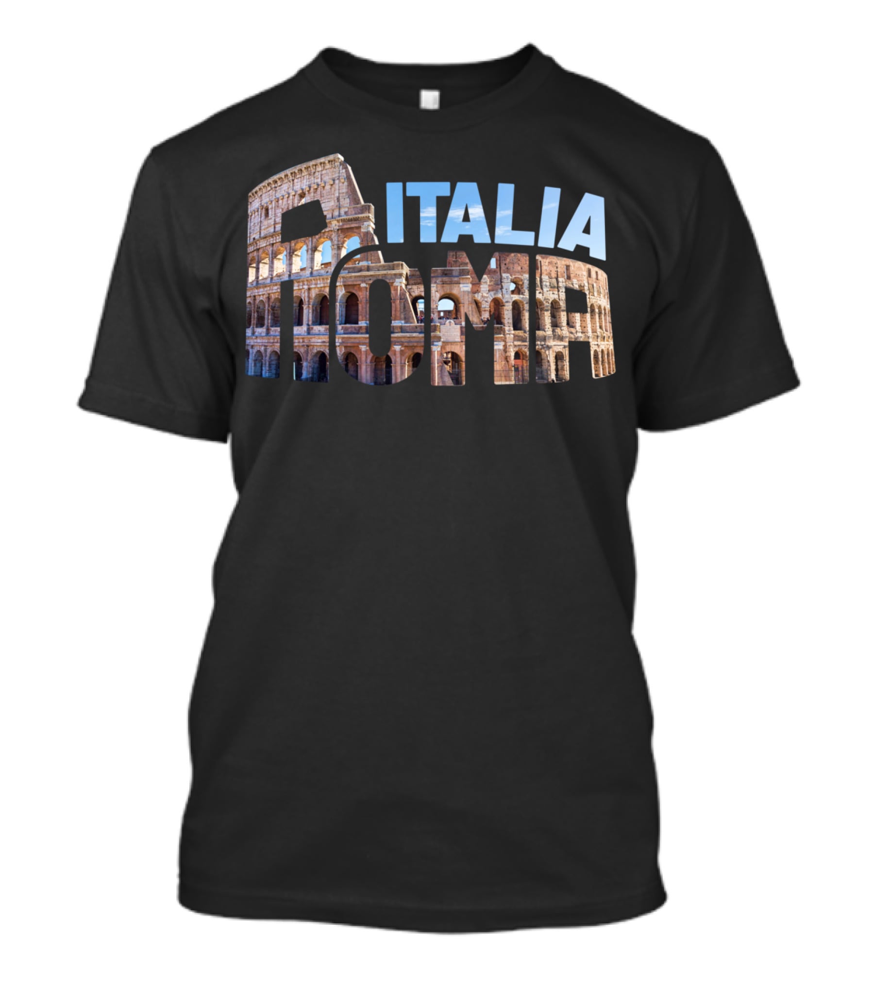 Italia Roma Colosseum Typography T-Shirt