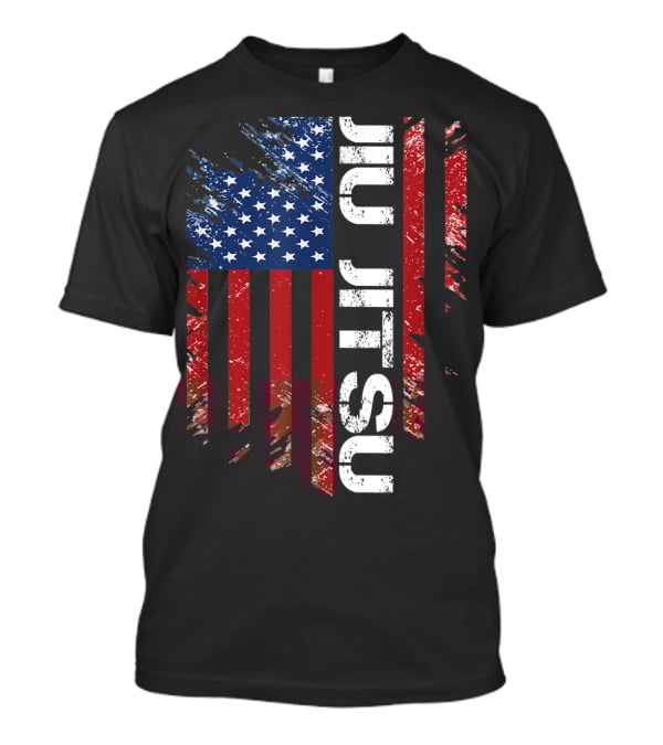 Vintage American USA Flag Jiu Jitsu T-Shirt