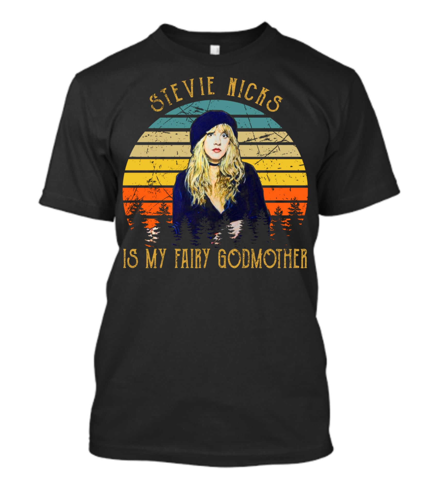 Stevie Nicks Is My Fairy Godmother Vintage Retro Sunset T-Shirt